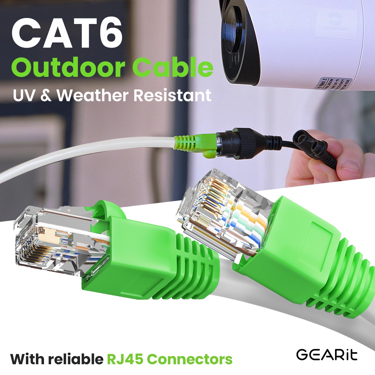 Foto 2 | Cable De Conexión Ethernet Gearit Rj45 Cat-6 60,9 M Blanco Para Exteriores - Venta Internacional.