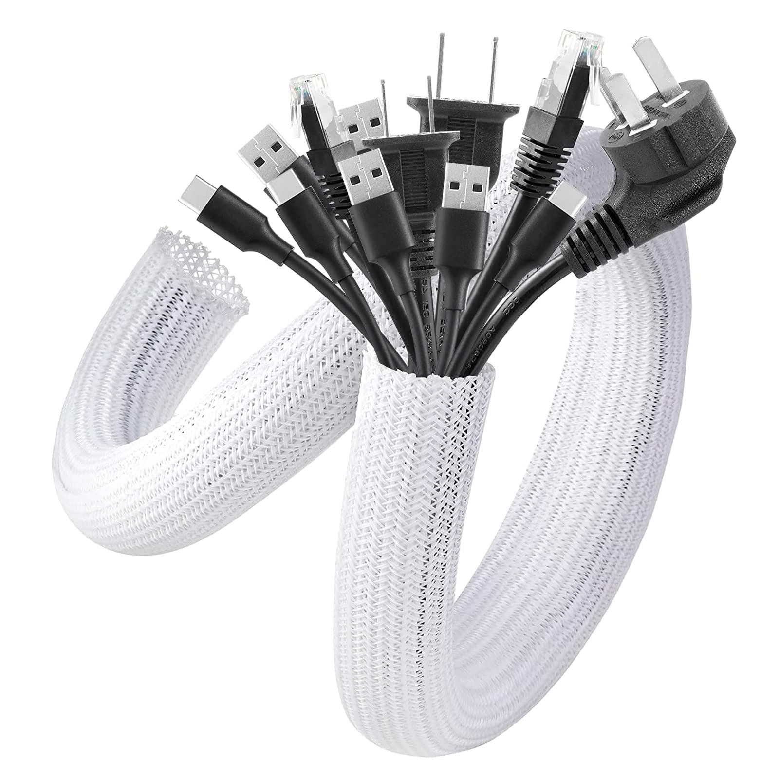 Foto 1 | Funda Para Cables Agptek, Paquete De 2 Unidades, 1,8 Pulgadas Y 1,5 M, Gestión De Cables - Venta Internacional.