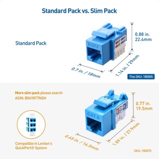 Foto 2 | Keystone Jack Cable Matters Cat6, Paquete De 10 Unidades, Con Certificación Ul, Azul - Venta Internacional.