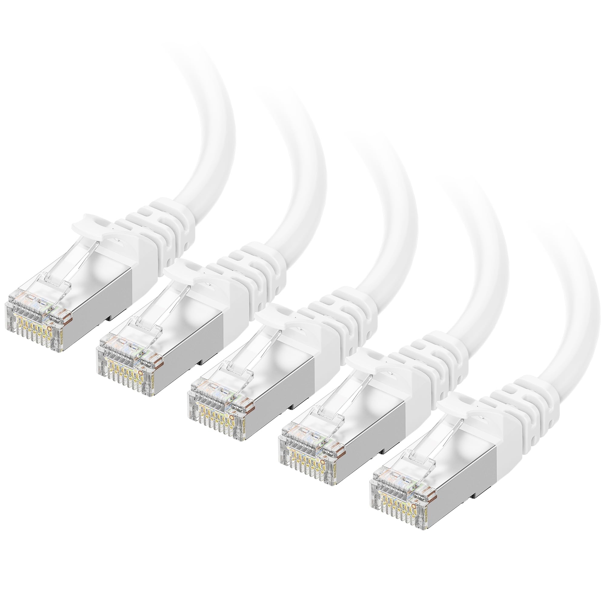 Foto 1 | Cable Ethernet Matters Cat 6a, 10 Gbps, 3 Pies, Blanco, Paquete De 5 - Venta Internacional.