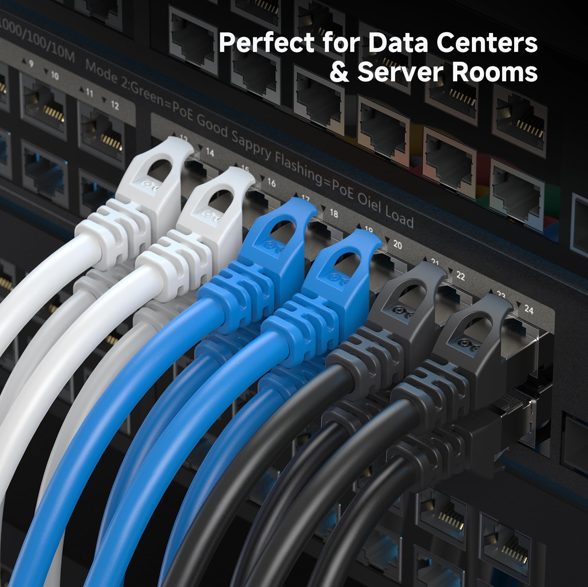 Foto 7 pulgar | Cable Ethernet Matters Cat 6a, 10 Gbps, 3 Pies, Blanco, Paquete De 5 - Venta Internacional.