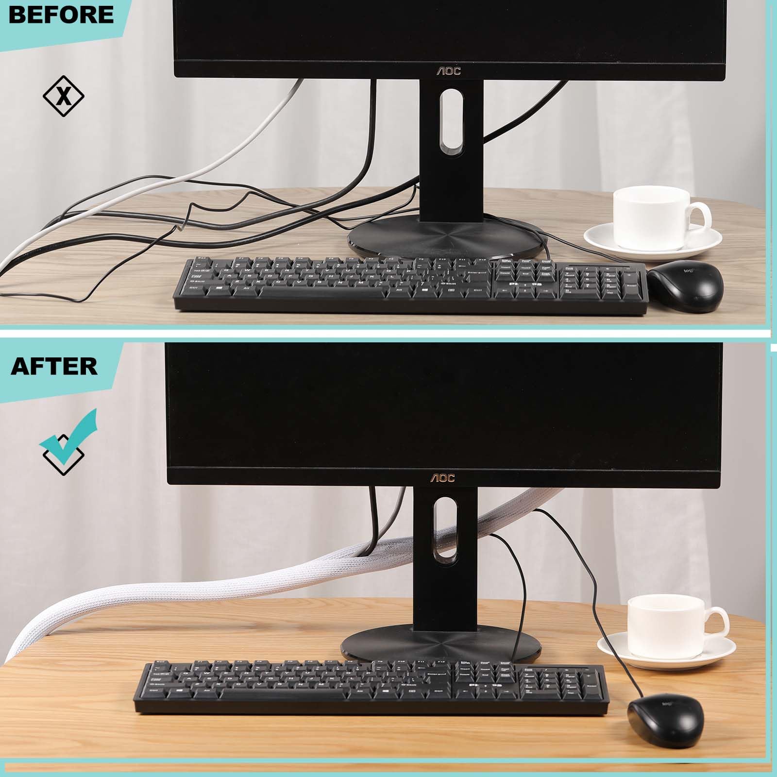 Foto 4 pulgar | Funda Para Cables Agptek, Organizador De Cables, Gestión De Cables, 3 M - Venta Internacional.