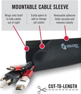 Foto 2 | Fundas De Alambre Cord Hider, Marca Velcro, 3 M, Cortadas A Medida, Negras - Venta Internacional.