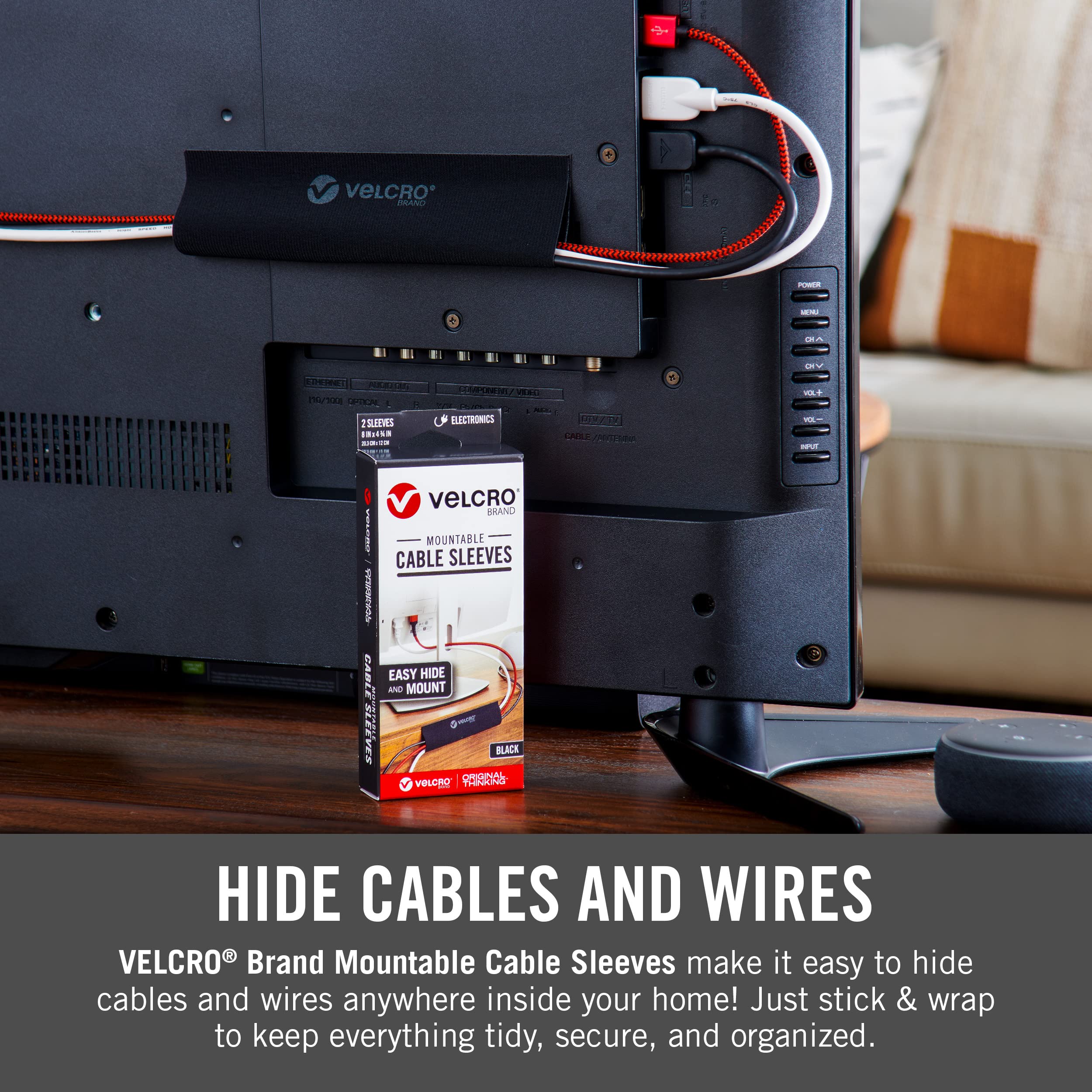 Foto 6 | Fundas De Alambre Cord Hider, Marca Velcro, 3 M, Cortadas A Medida, Negras - Venta Internacional.