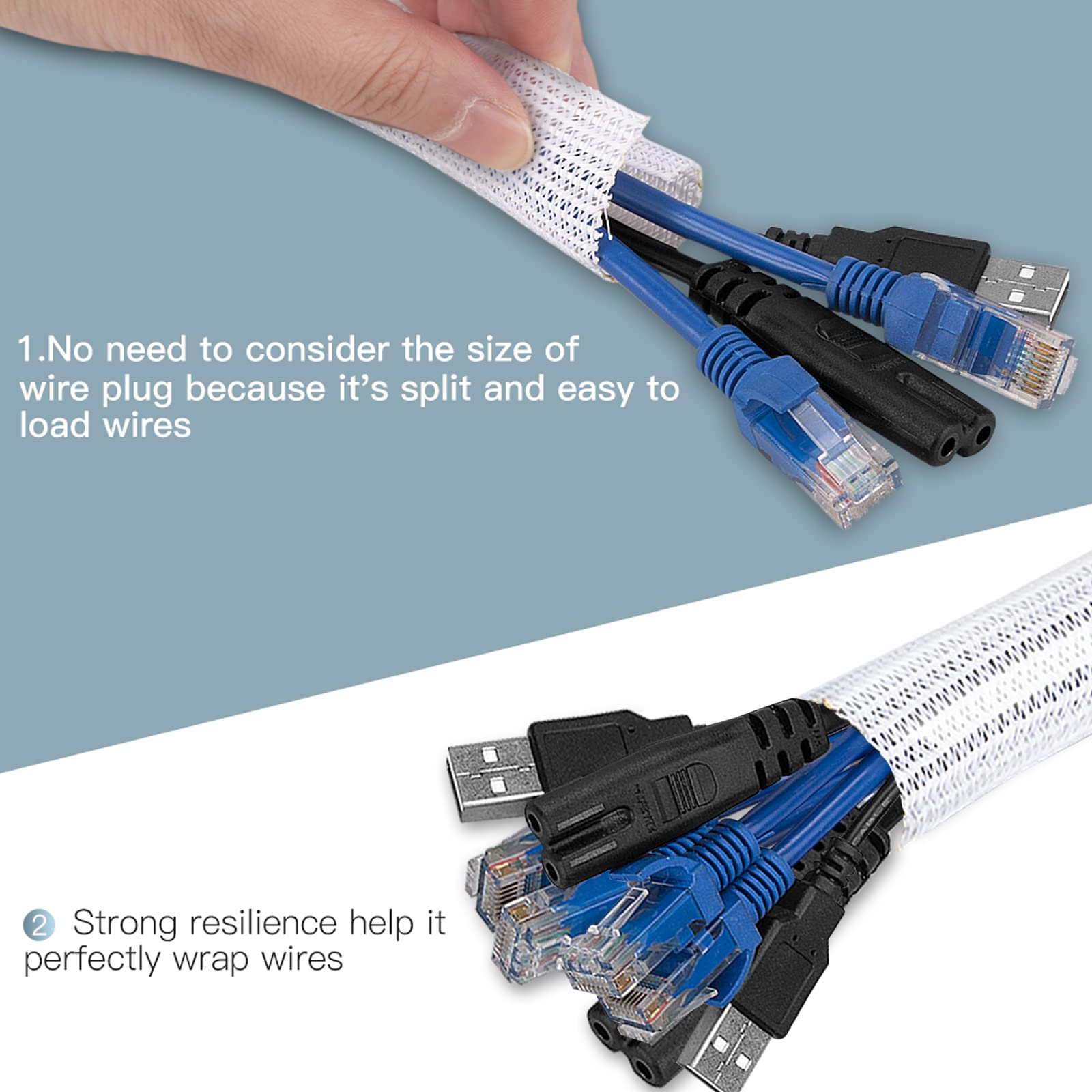 Foto 5 pulgar | Funda Para Cables Agptek, Organizador De Cables, Gestión De Cables, 2 M - Venta Internacional.