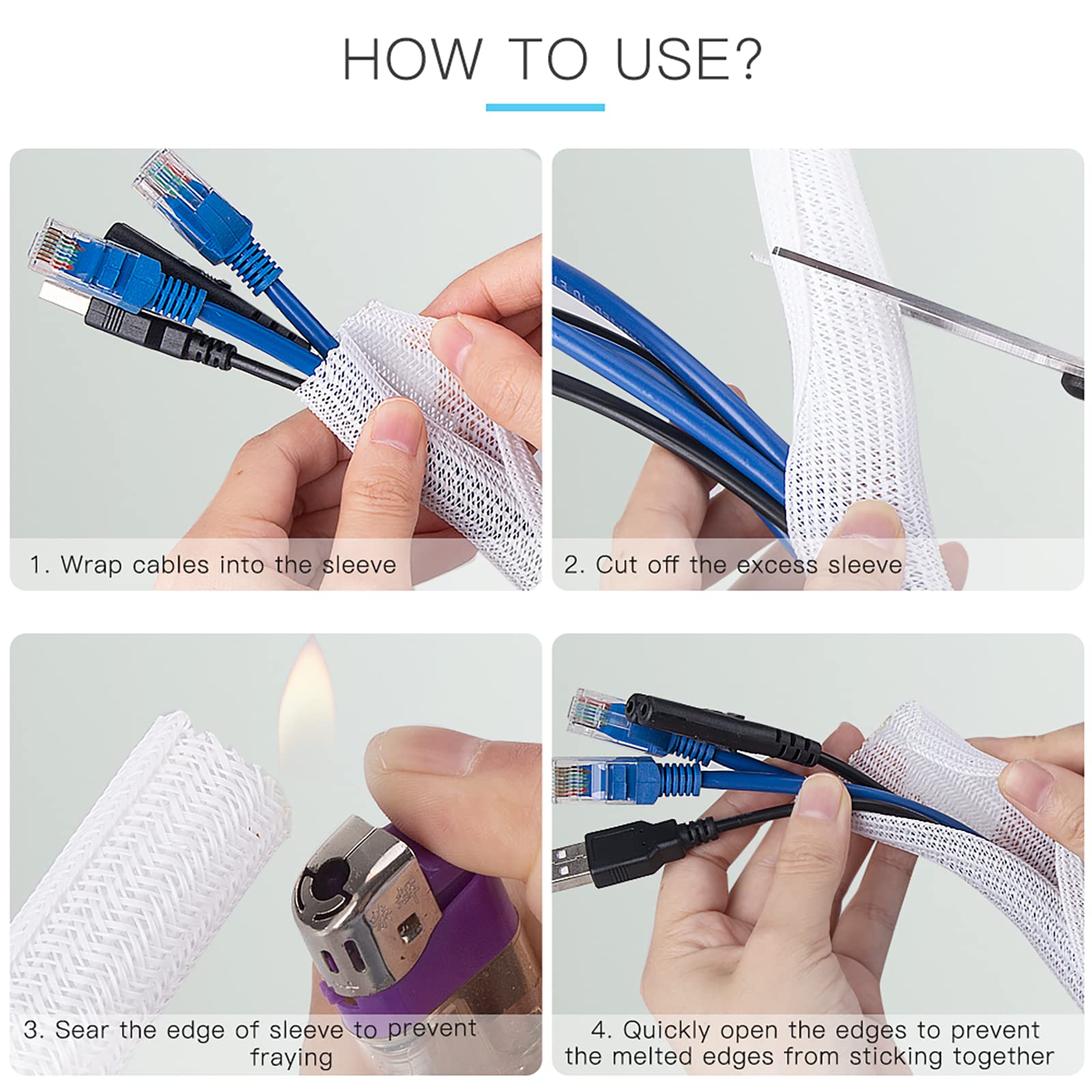 Foto 7 pulgar | Funda Para Cables Agptek, Organizador De Cables, Gestión De Cables, 2 M - Venta Internacional.