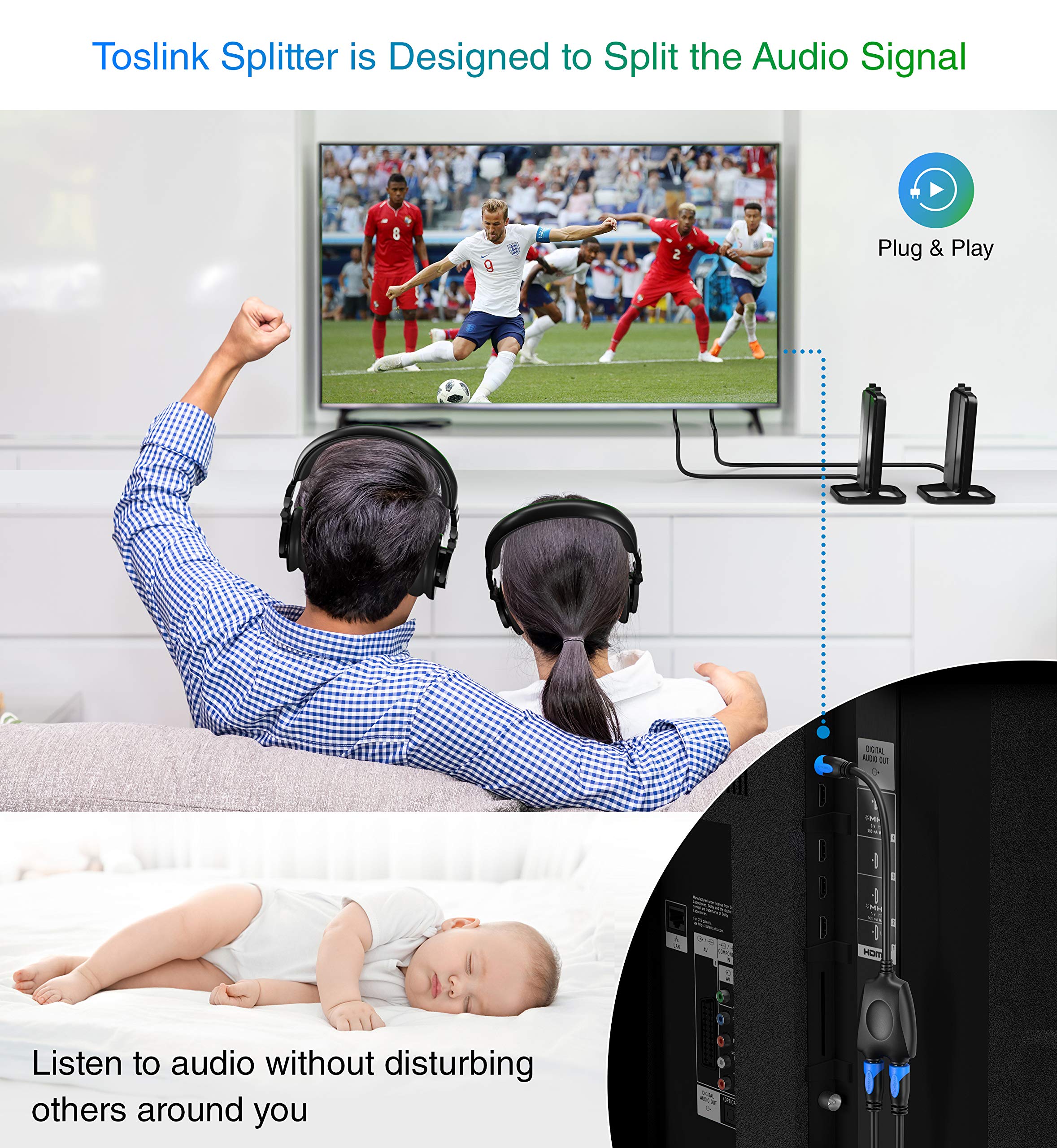 Foto 8 pulgar | Divisor De Audio Óptico Digital Bluerigger 1x2 Toslink - Venta Internacional.