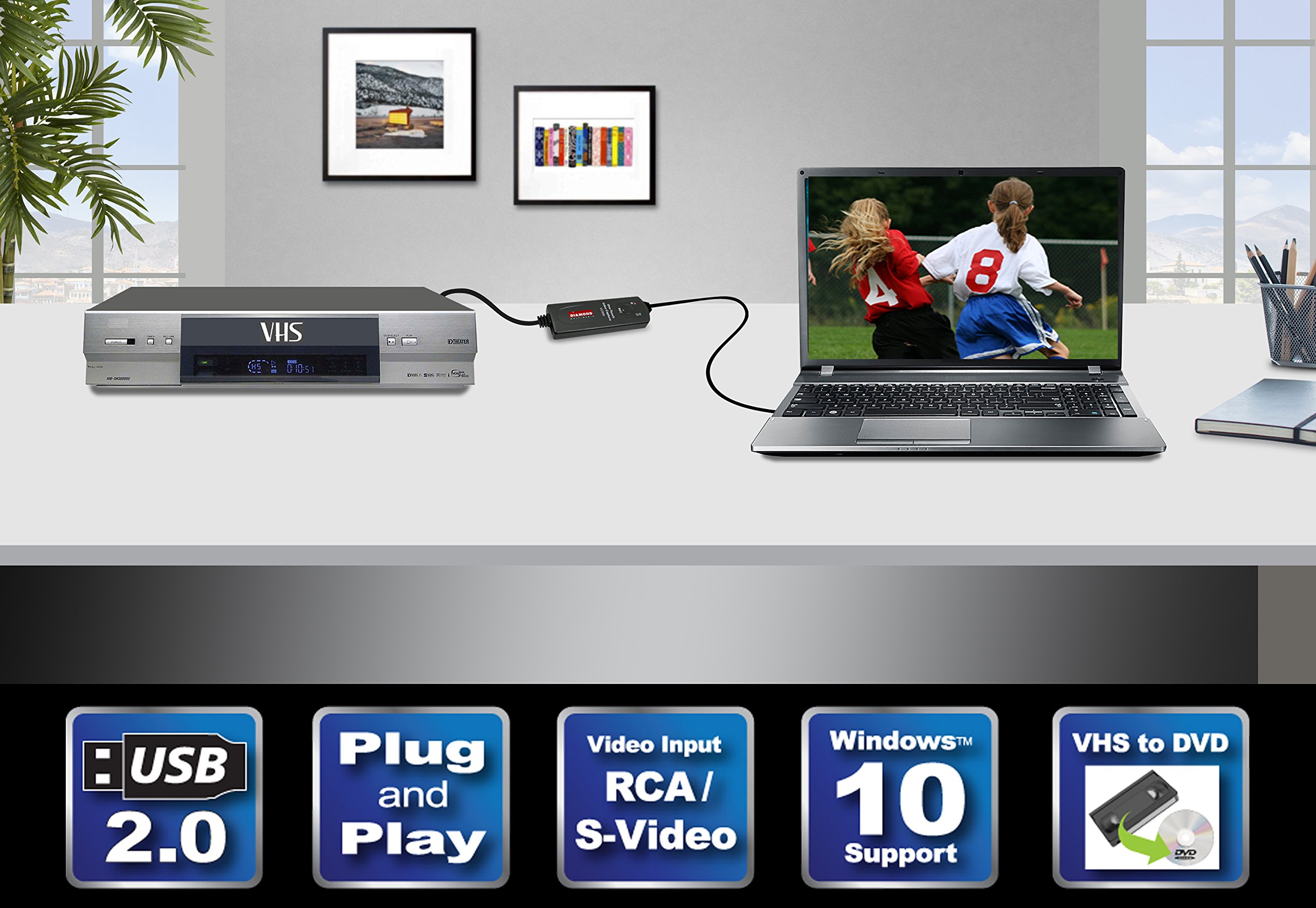 Foto 2 | Convertidor De Vhs A Archivo Digital, Dvd Diamond Vc500 - Venta Internacional.