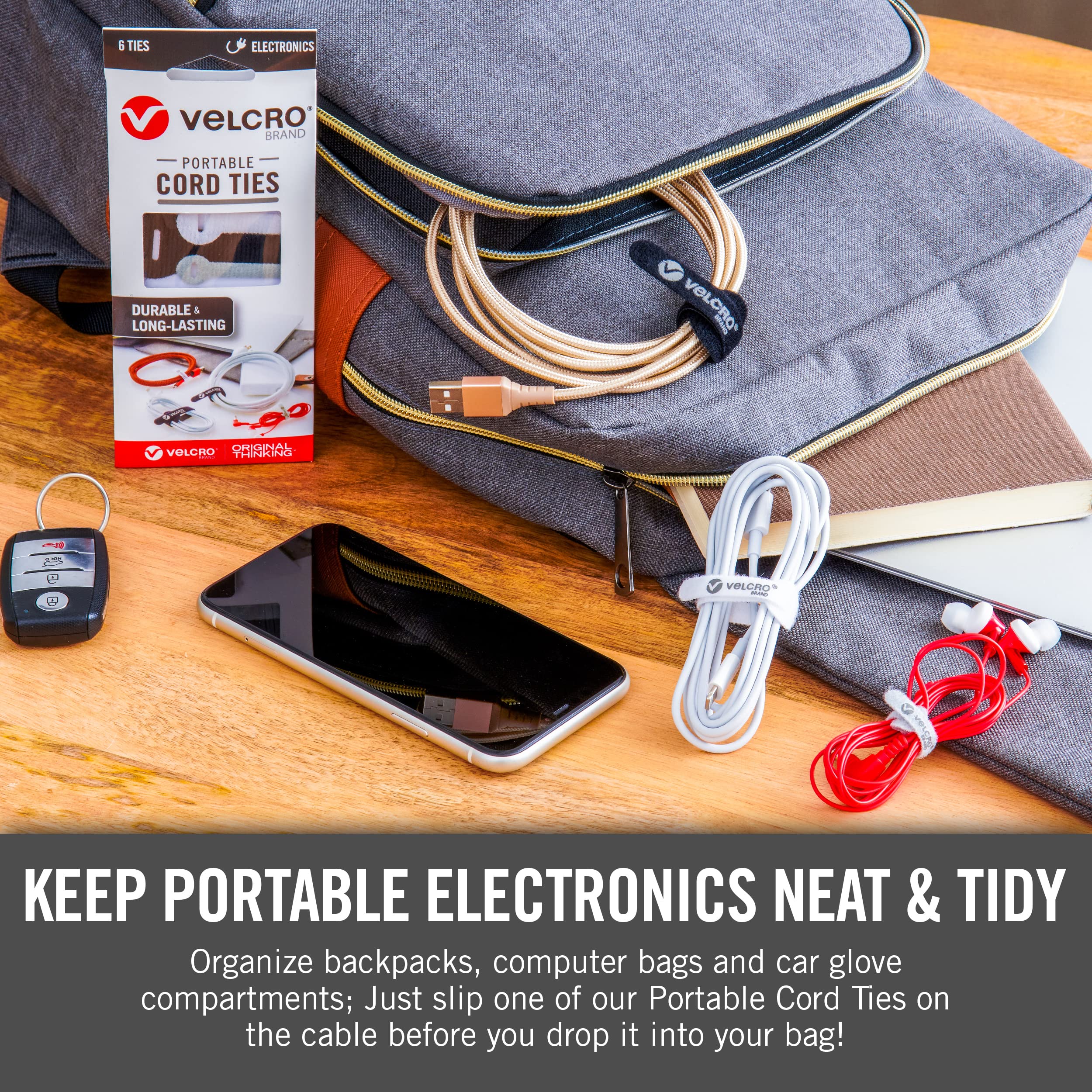 Foto 3 pulgar | Lazos Organizadores De Cables, Marca Velcro, Portátiles, Paquete De 36 Unidades, 3 Tamaños - Venta Internacional.