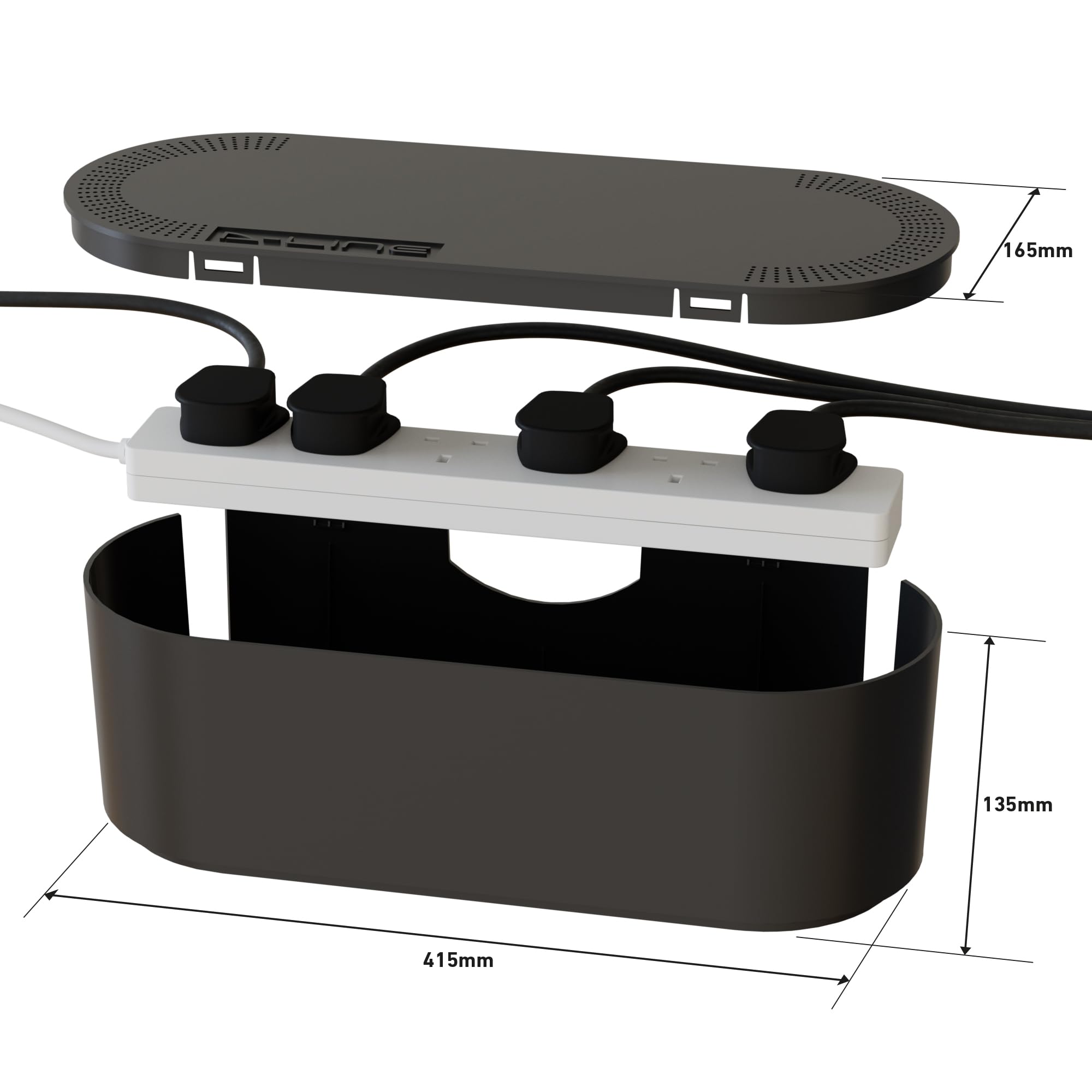Foto 3 pulgar | Caja Organizadora De Cables D-line, Grande, Negra, Segura Para Electricidad, Abs - Venta Internacional.