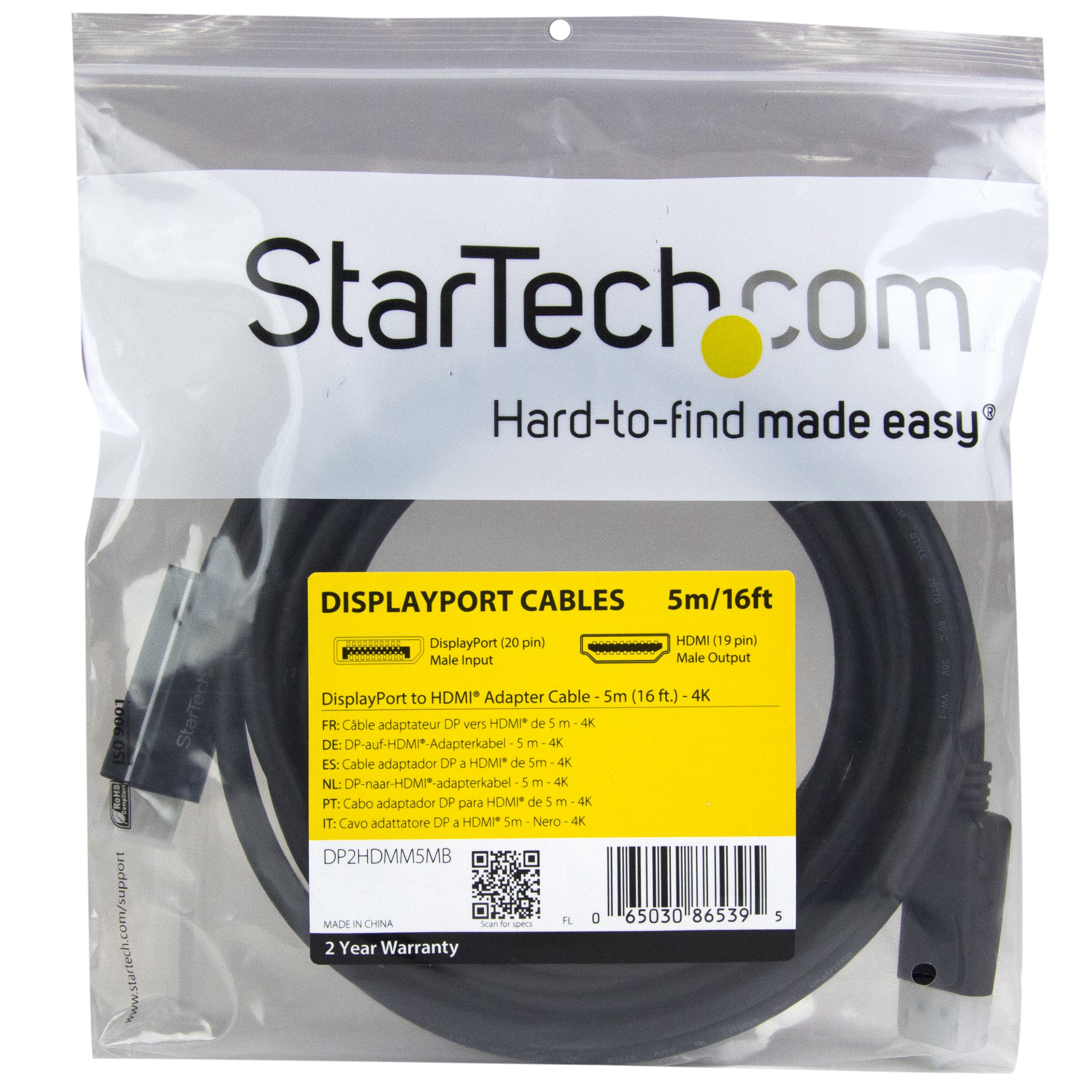 Foto 7 pulgar | Cable Conversor Displayport A Hdmi Startech.com 5m 4k - Venta Internacional.