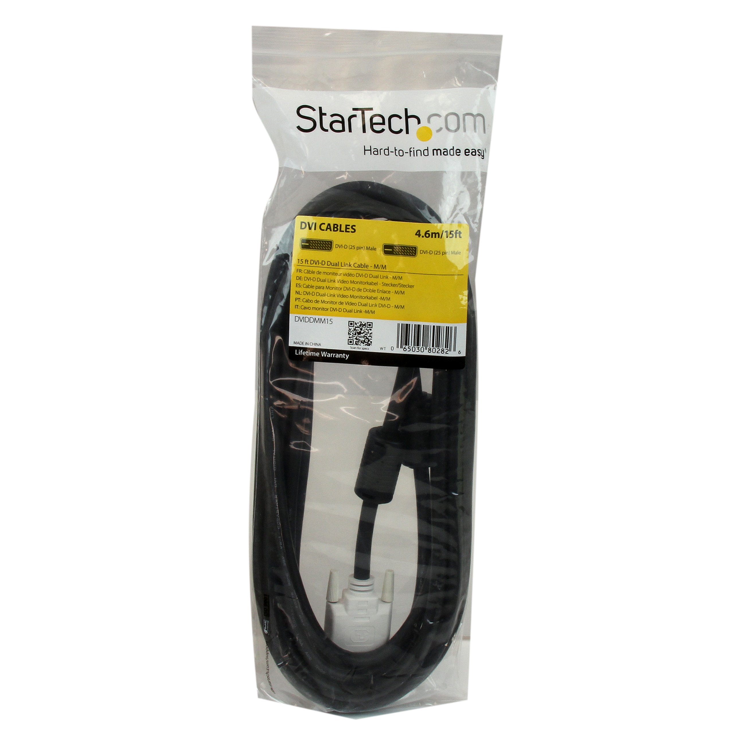 Foto 4 pulgar | Cable De Vídeo Startech Dviddmm15 Dvi-d Dual Link 4,5 M Negro - Venta Internacional.