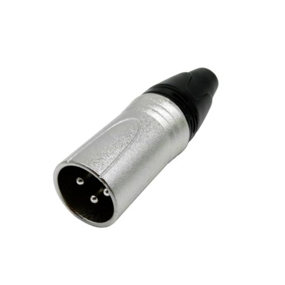 Foto 2 pulgar | Plug (macho) Tipo Xlr 3 Puntas Color Plata/negro