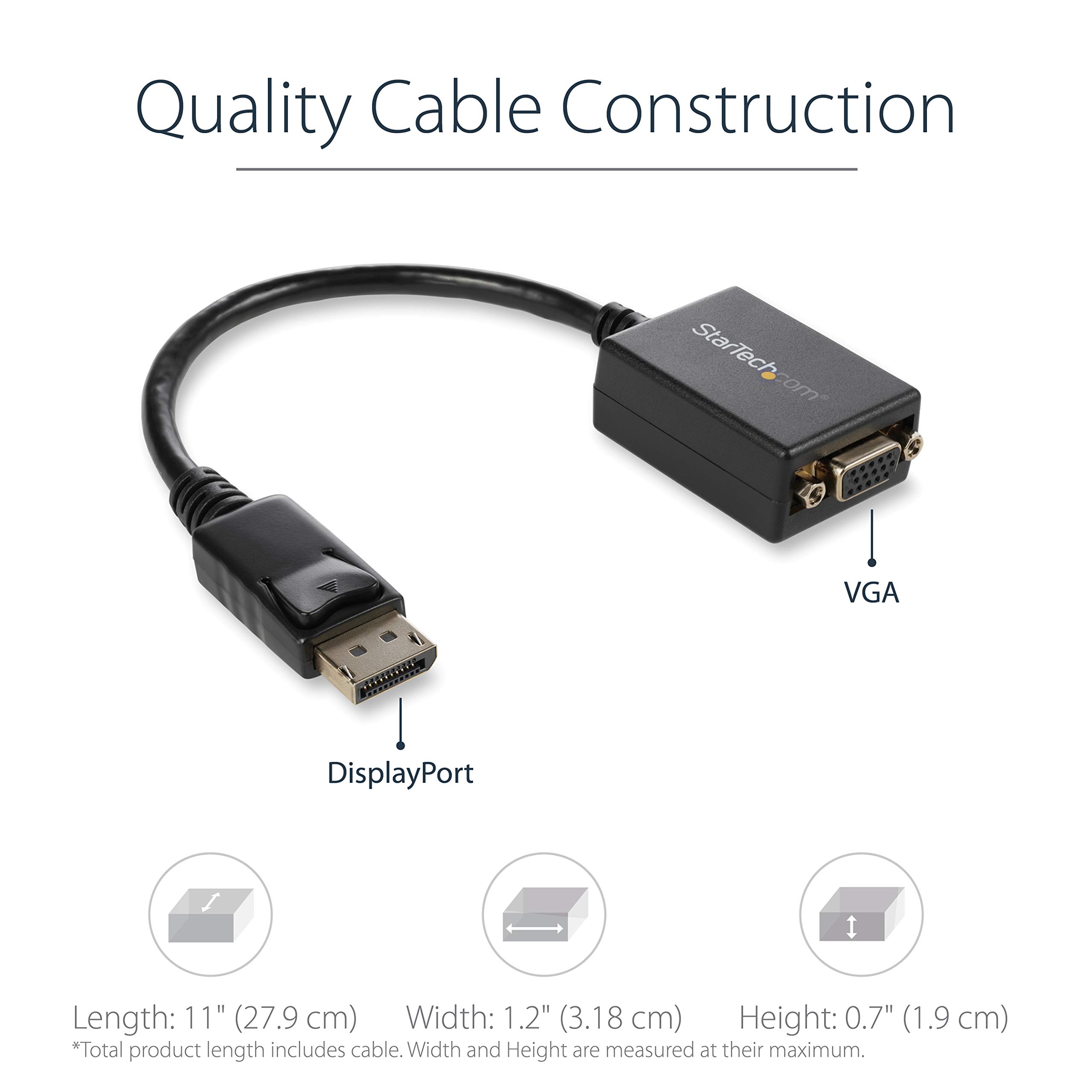 Foto 4 pulgar | Adaptador Displayport A Vga Startech.com Dp2vga2 1080p - Venta Internacional.