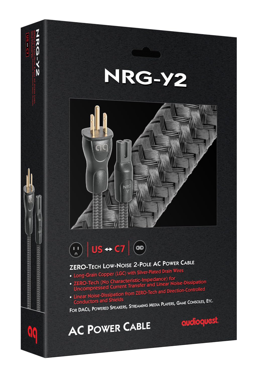Foto 3 pulgar | Cable De Alimentación Audioquest Nrg-y2 De 1 M Con Conector C7  Negro - Venta Internacional.