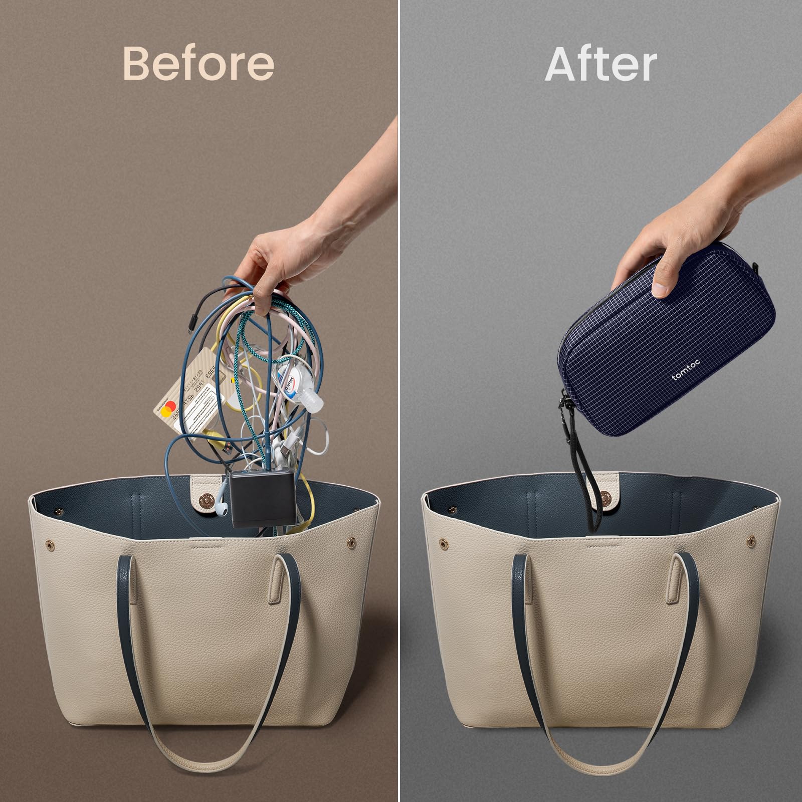 Foto 6 | Estuche De Viaje Tomtoc Electronics Organizer Resistente Al Agua - Venta Internacional.