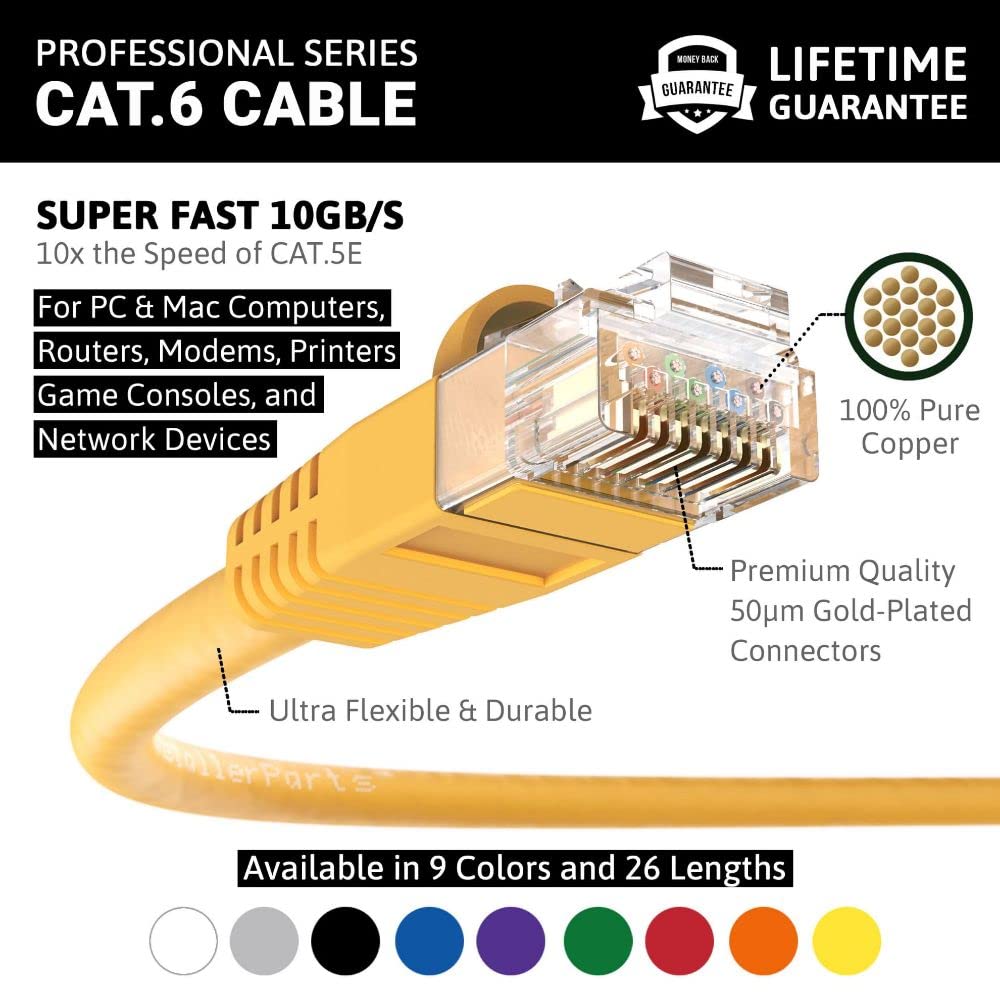 Foto 2 | Piezas De Instalación De Cables Cat6 Con Arranque Utp De 75 Pies  Color Amarillo  1 Paquete - Venta Internacional.