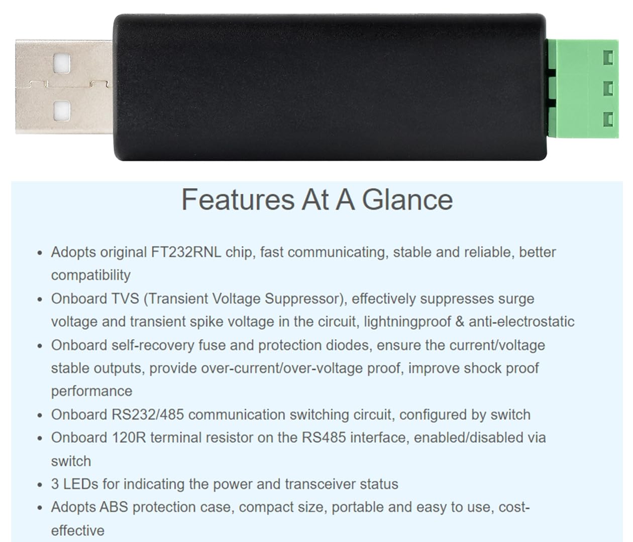 Foto 6 pulgar | Adaptador Convertidor Serie Usb A Rs485 O Rs232 Waveshare - Venta Internacional.