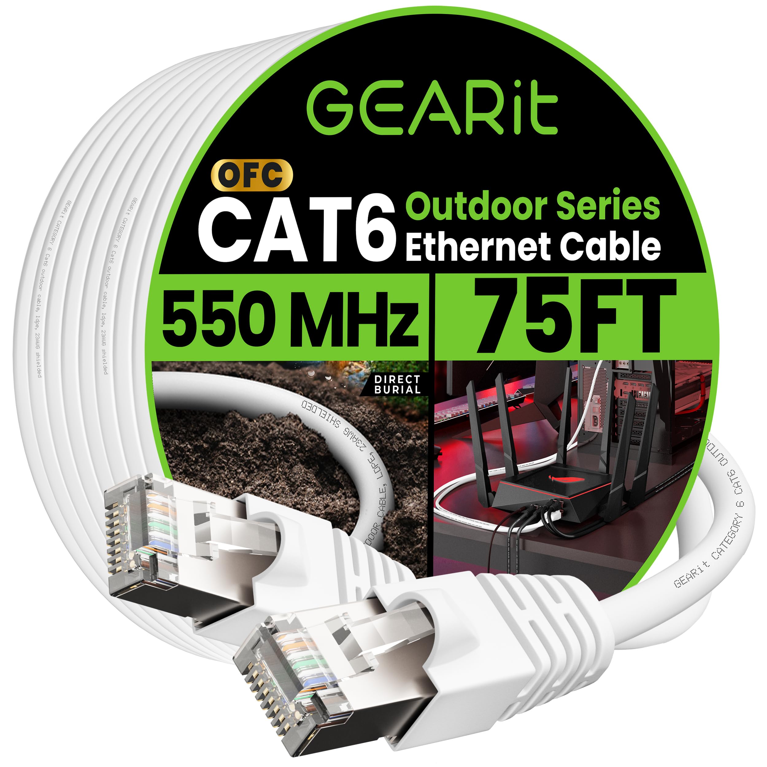 Foto 2 pulgar | Cable Ethernet Gearit Cat6 Outdoor  23 Awg  Cobre Puro  75 Pies - Venta Internacional.