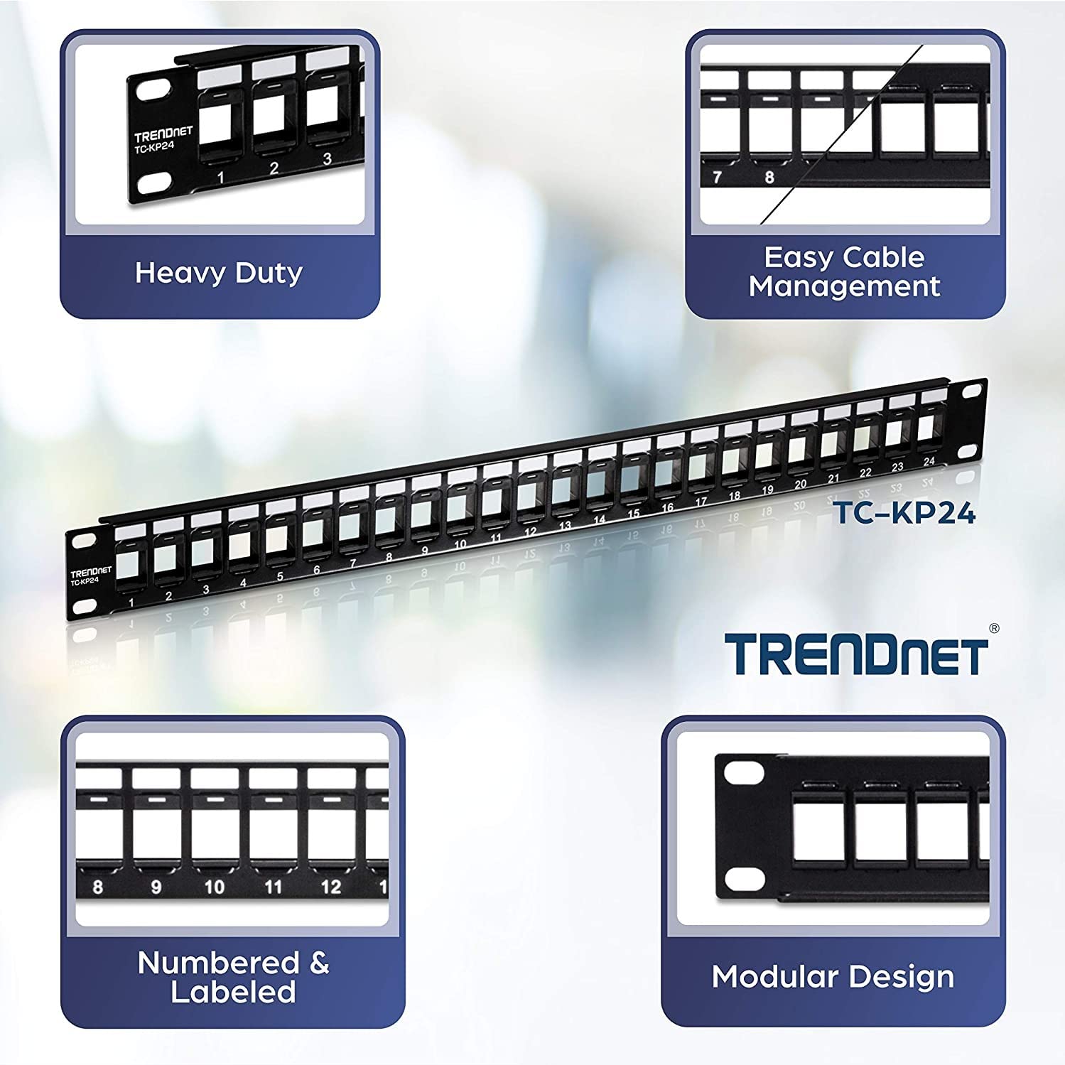 Foto 2 | Panel De Conexión Trendnet Tc-kp24 De 24 Puertos Y 1u Con Montaje En Rack Negro - Venta Internacional.