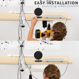 Foto 3 | Bandeja De Gestión De Cables Vivo Para Debajo Del Escritorio 42 Cm Blanca Desk-ac06-1cw - Venta Internacional.