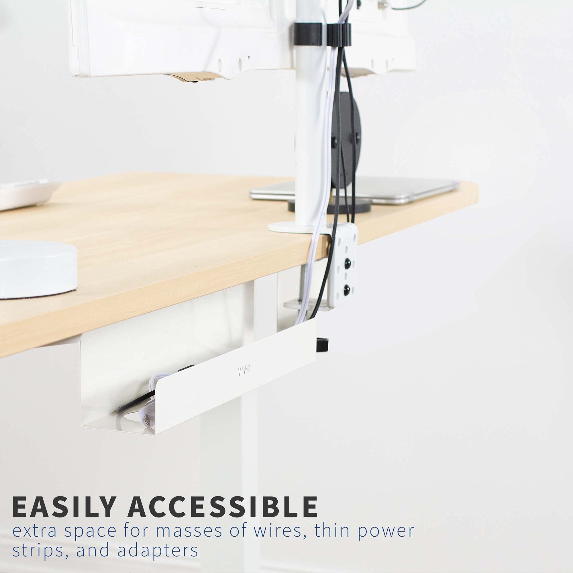 Foto 4 | Bandeja De Gestión De Cables Vivo Para Debajo Del Escritorio  42 Cm  Blanca Desk-ac06-1cw - Venta Internacional.