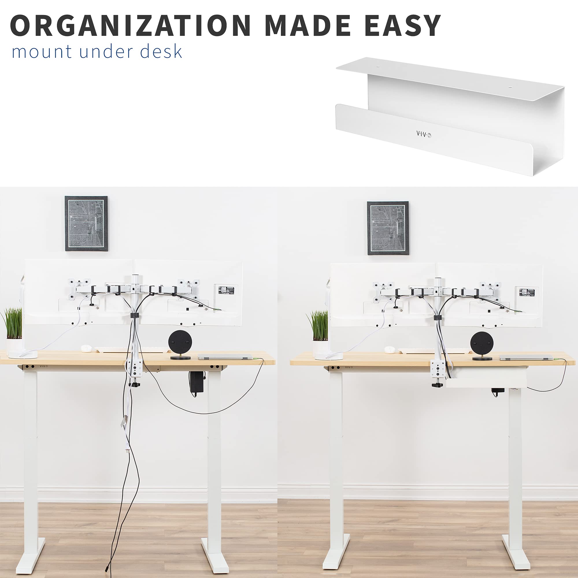 Foto 7 pulgar | Bandeja De Gestión De Cables Vivo Para Debajo Del Escritorio  42 Cm  Blanca Desk-ac06-1cw - Venta Internacional.