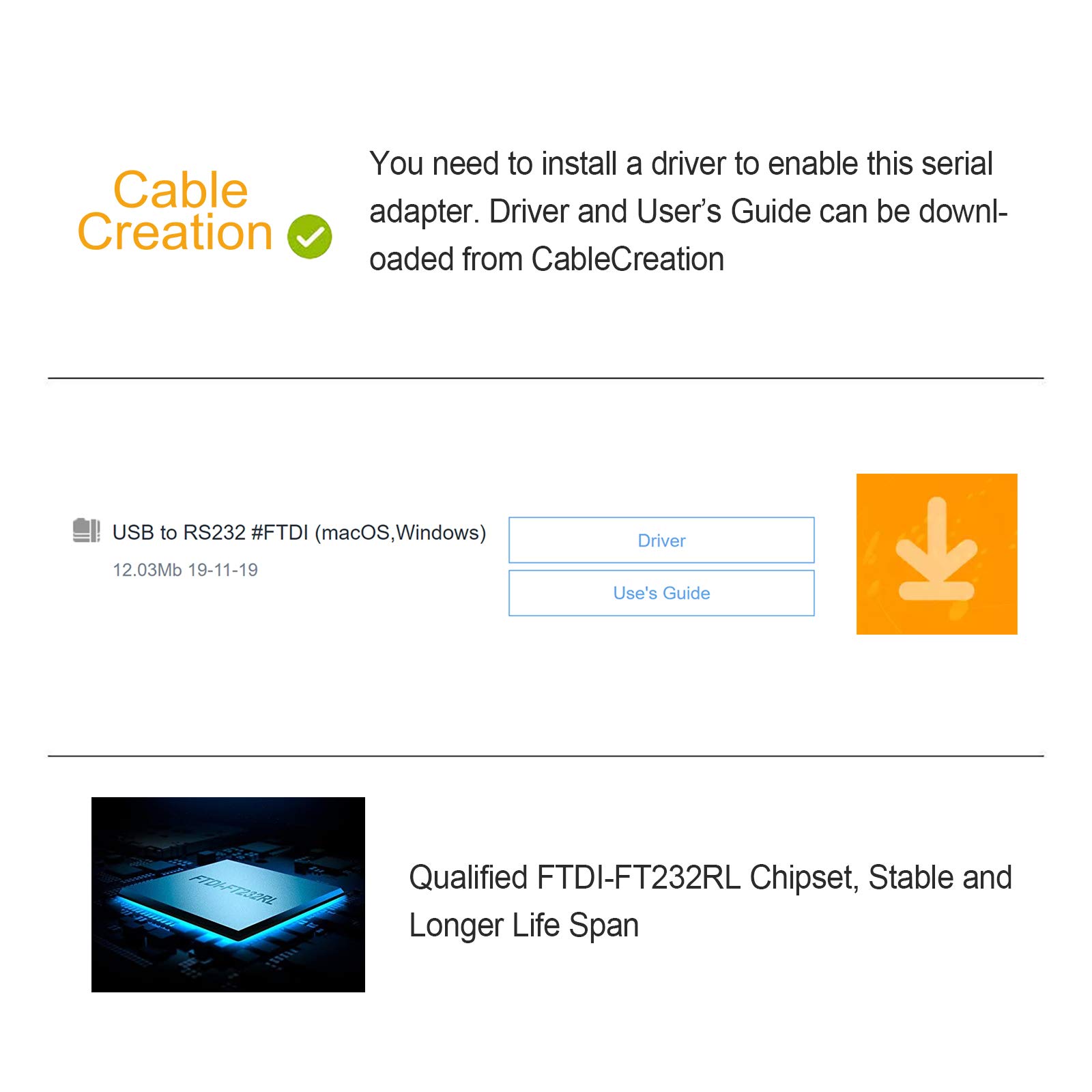 Foto 6 | Adaptador Serie Usb A Rs232 Cablecreation  Chipset Ftdi - Venta Internacional.