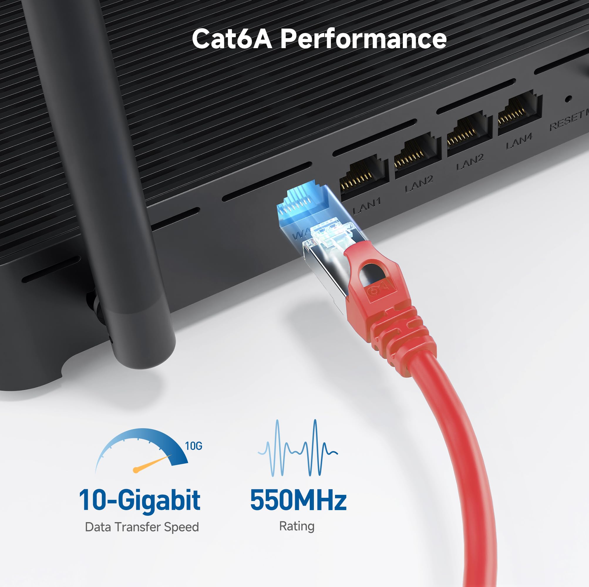 Foto 5 pulgar | Cable Ethernet Matters Cat 6a  10 Gbps  200 Pies  Rojo - Venta Internacional.