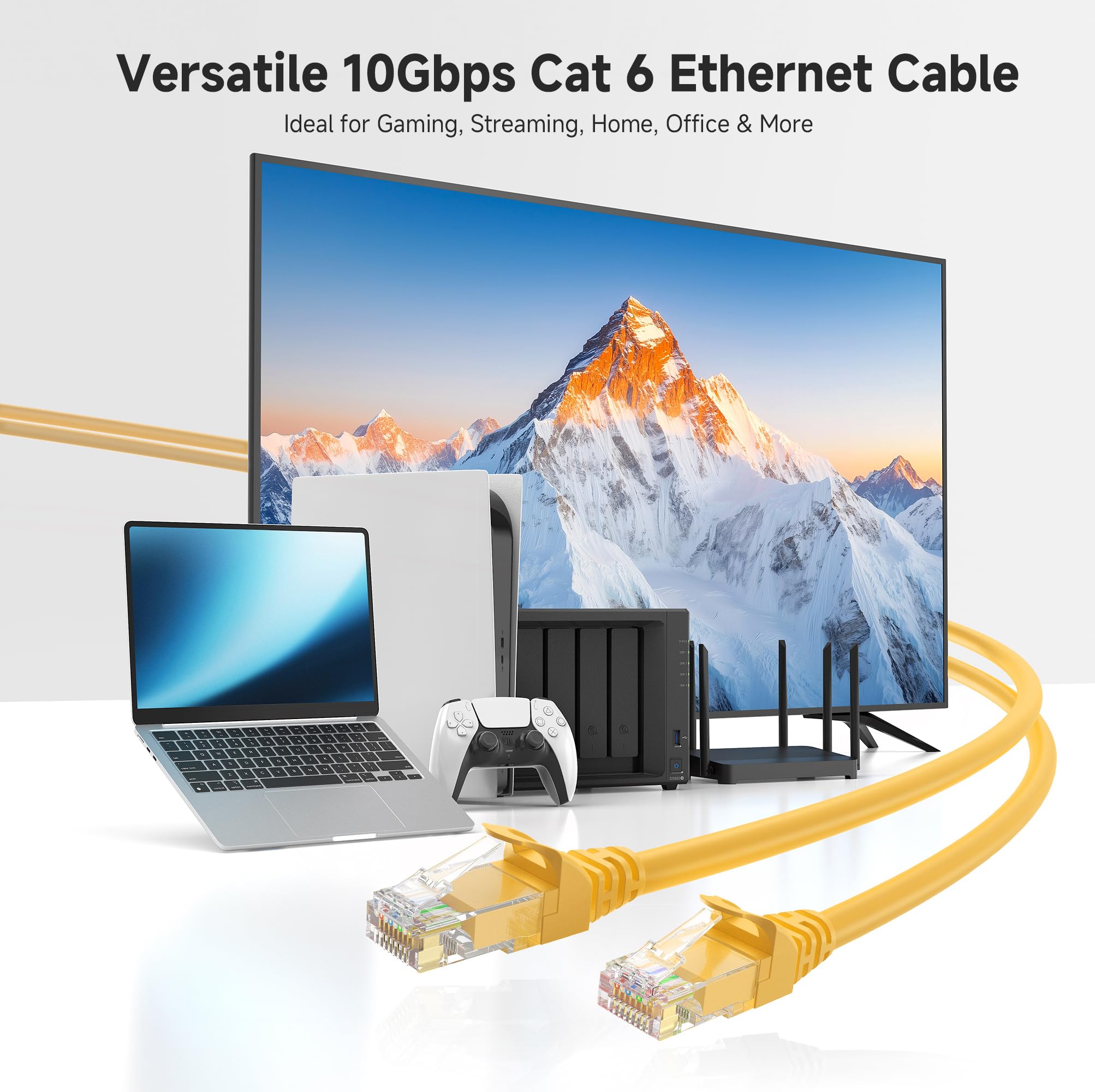 Foto 3 pulgar | Cable Ethernet Matters Cat 6  10 Gbps  3 Pies  Amarillo  Paquete De 5 - Venta Internacional.