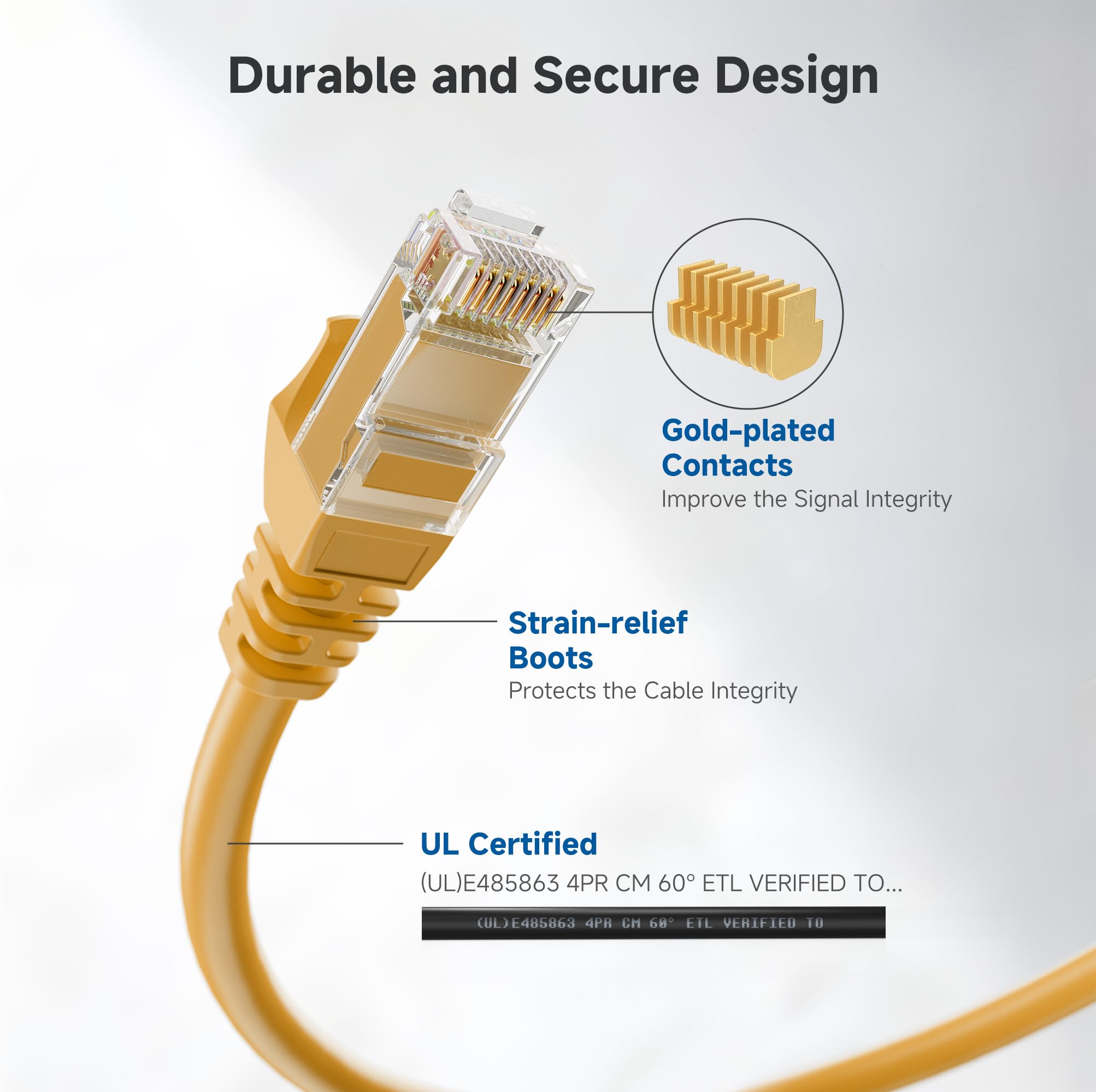 Foto 5 pulgar | Cable Ethernet Matters Cat 6  10 Gbps  3 Pies  Amarillo  Paquete De 5 - Venta Internacional.