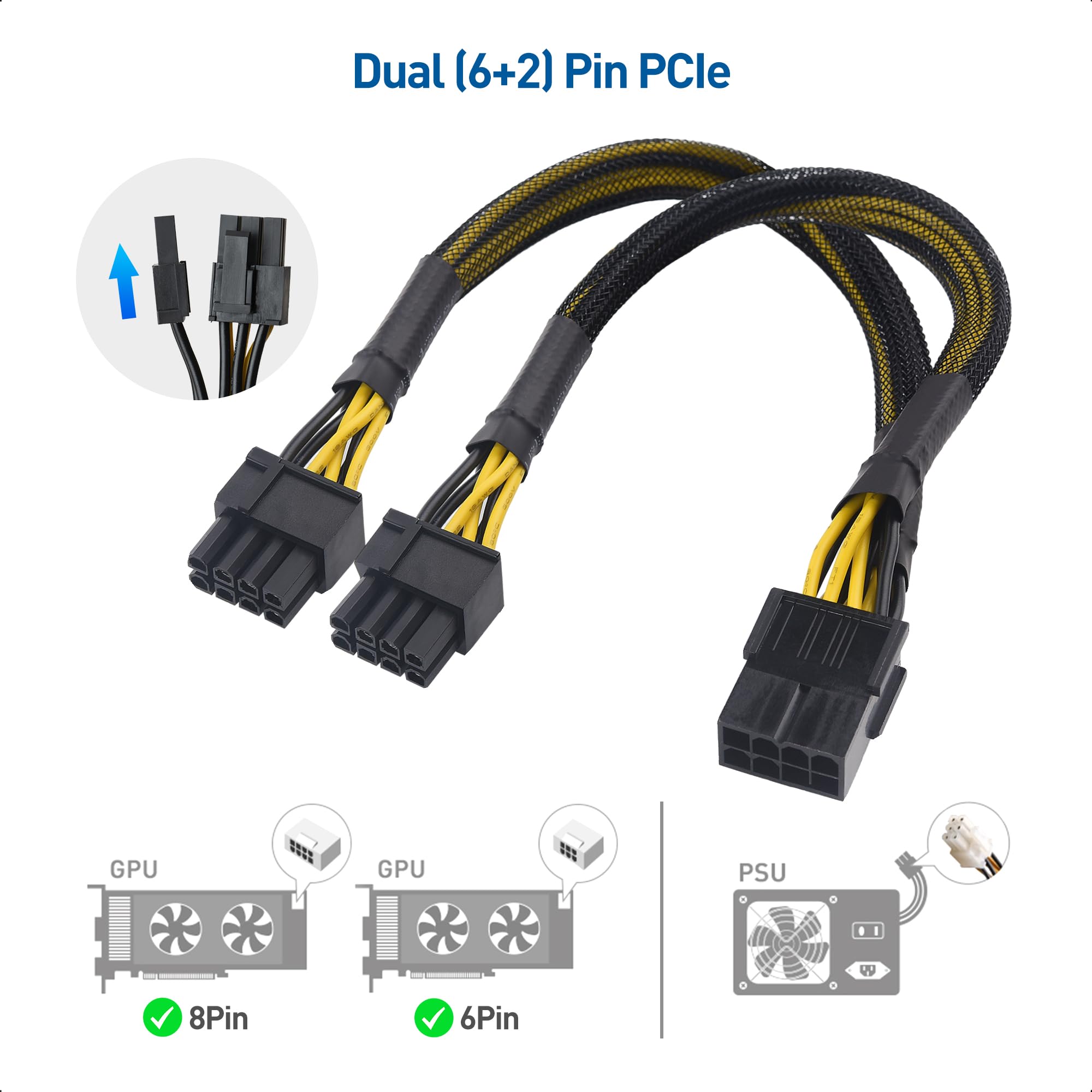 Foto 4 pulgar | Cable Adaptador De Alimentación Matters: Pcie De 8 Pines A Doble De 8 Pines - Venta Internacional.