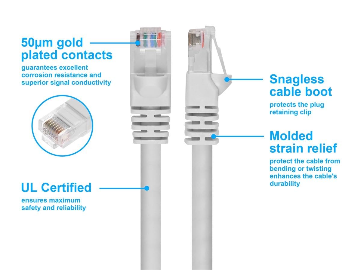 Foto 4 pulgar | Cable De Conexión Ethernet Monoprice Cat6  24 Awg  100 Pies  Blanco - Venta Internacional.