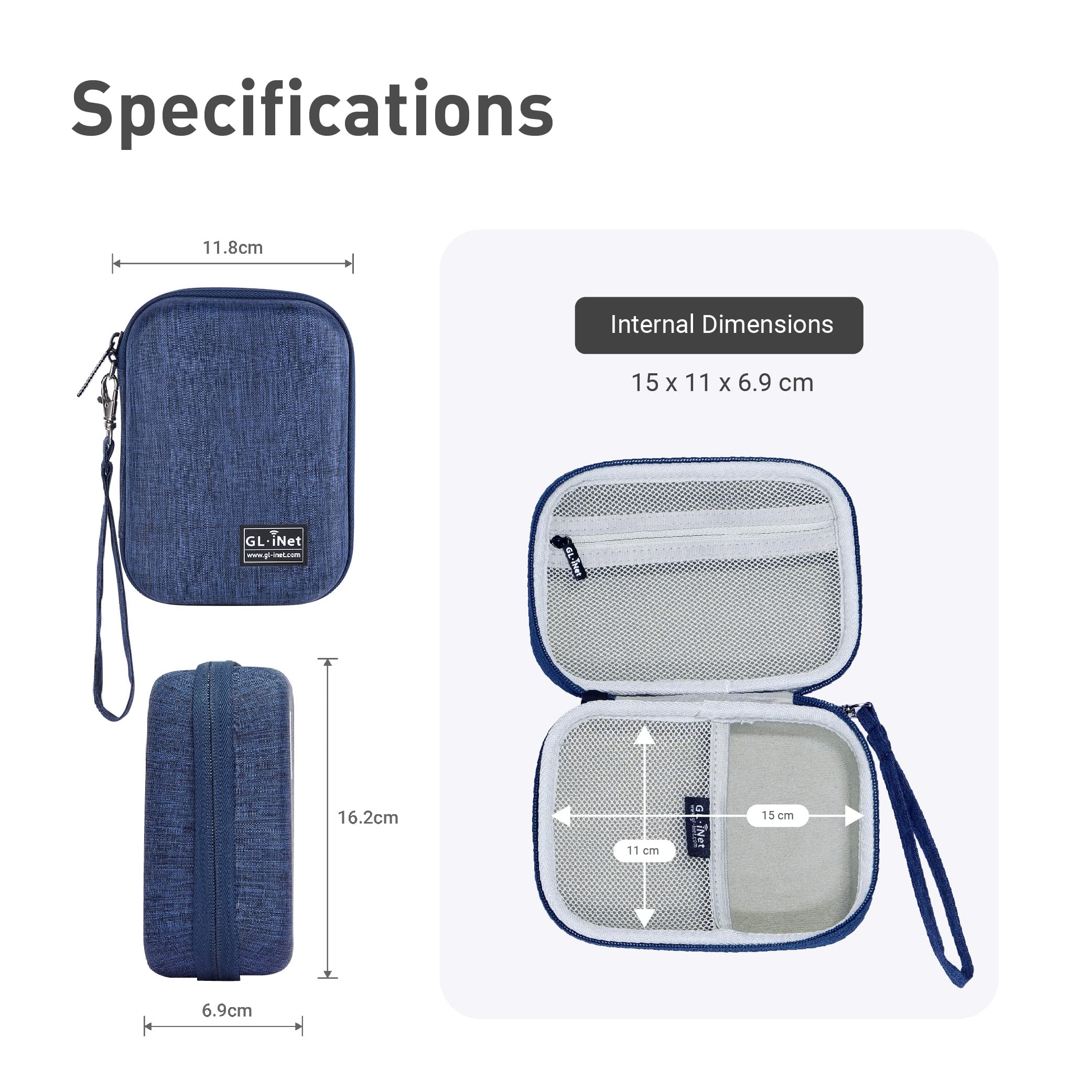 Foto 2 | Funda Organizadora Para Dispositivos Travel Router Gl.inet Gl-axt1800  Color Azul - Venta Internacional.