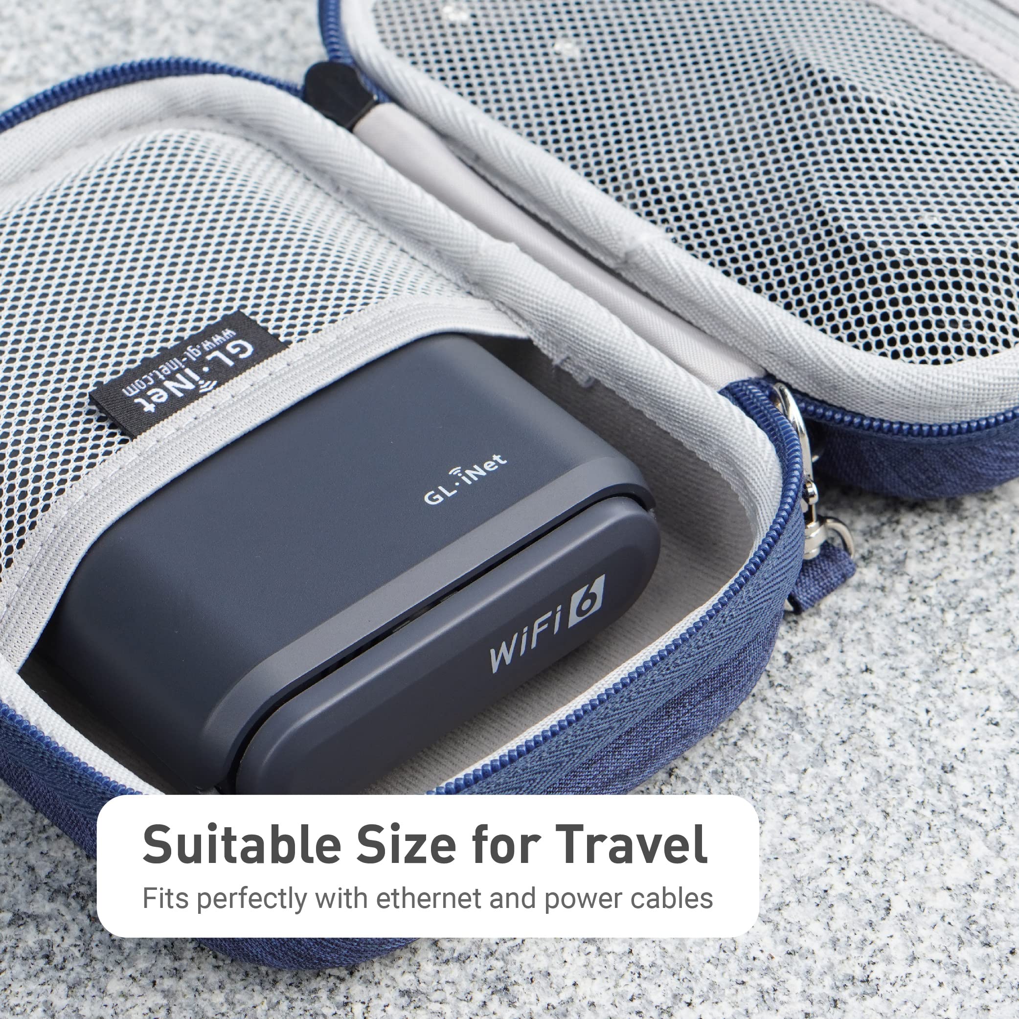 Foto 5 | Funda Organizadora Para Dispositivos Travel Router Gl.inet Gl-axt1800  Color Azul - Venta Internacional.