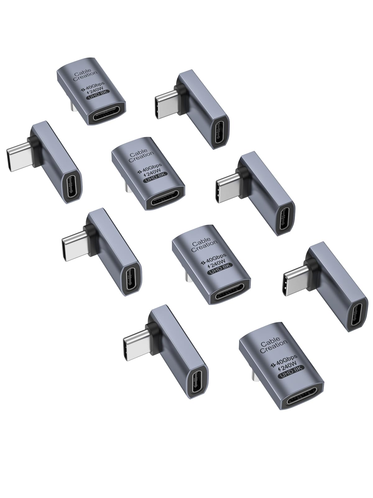 Foto 2 pulgar | Adaptador Usb C Cablecreation De 90 Grados  Paquete De 10  40 Gbps  240 W - Venta Internacional.