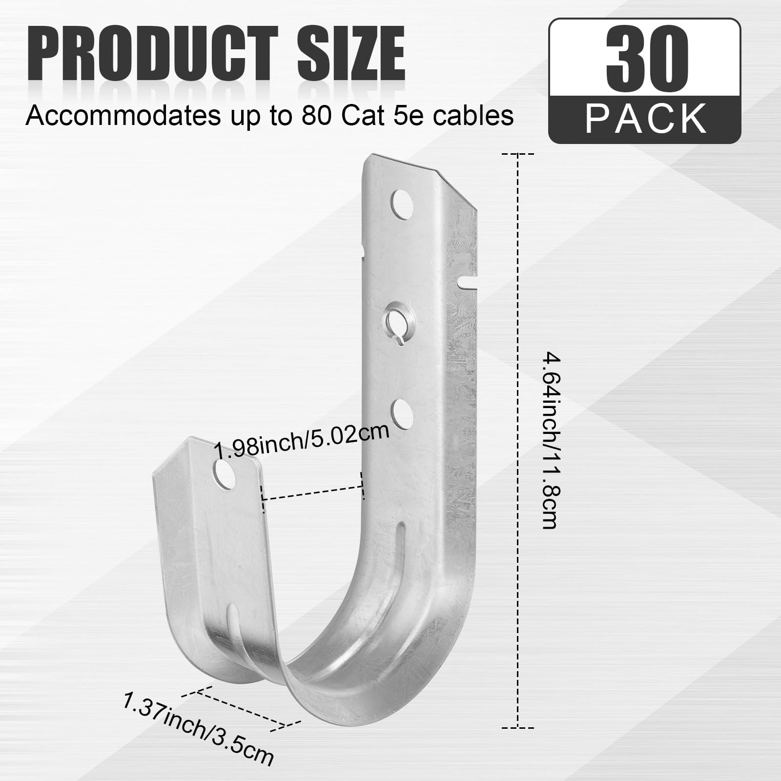 Foto 3 pulgar | Soporte De Cable En J Hooks Blulu De Acero Galvanizado De Alta Resistencia X30 - Venta Internacional.
