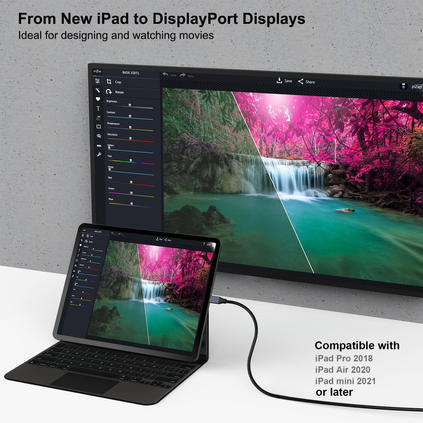 Foto 7 pulgar | Cable Usb-c A Displayport Benfei 4k @60hz 2k @144hz De 6 Pies - Venta Internacional.