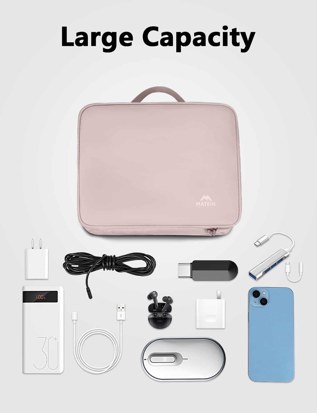 Foto 2 | Funda Organizadora Electrónica De Viaje Matein Para Mujer Rosa - Venta Internacional.