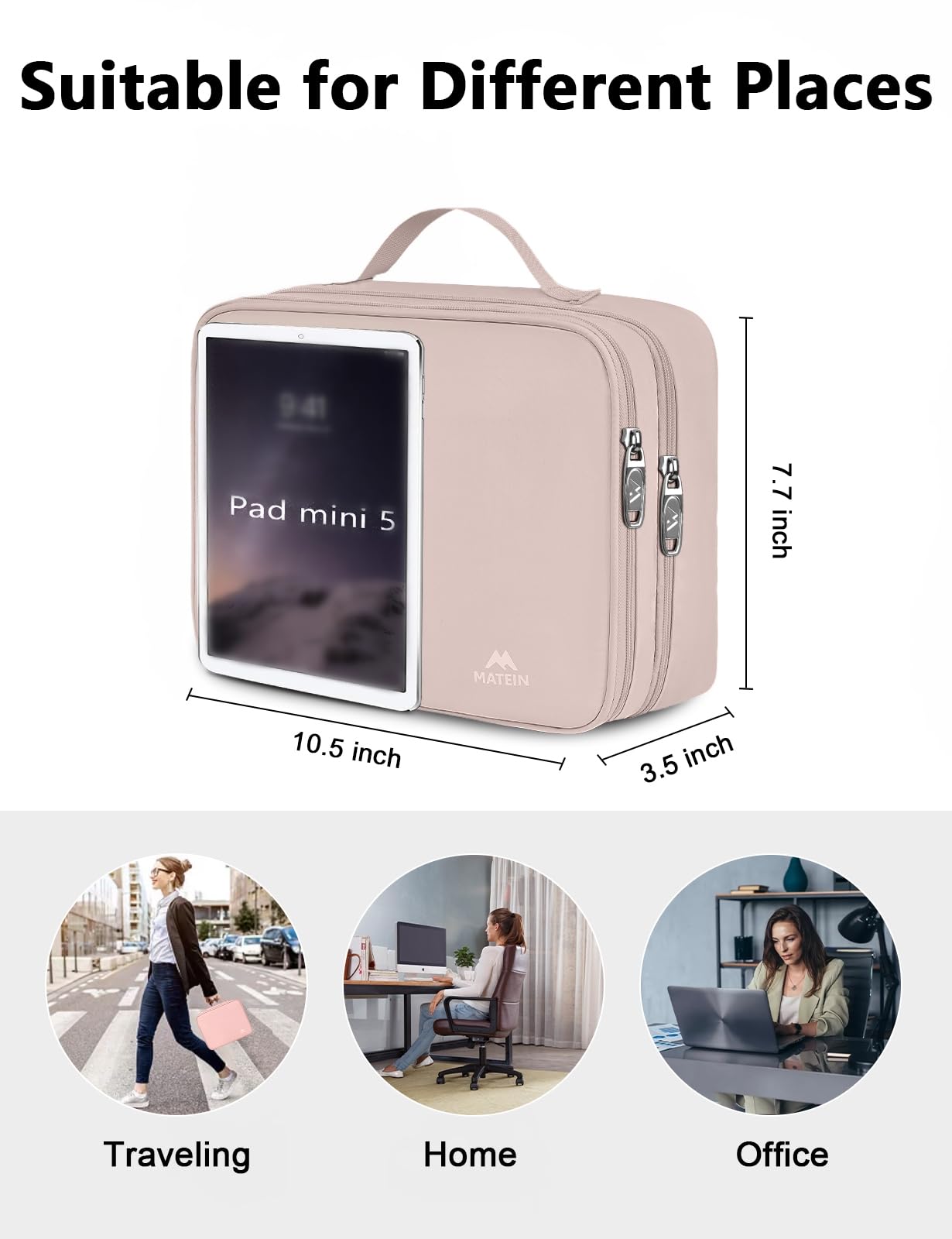 Foto 6 pulgar | Funda Organizadora Electrónica De Viaje Matein Para Mujer Rosa - Venta Internacional.