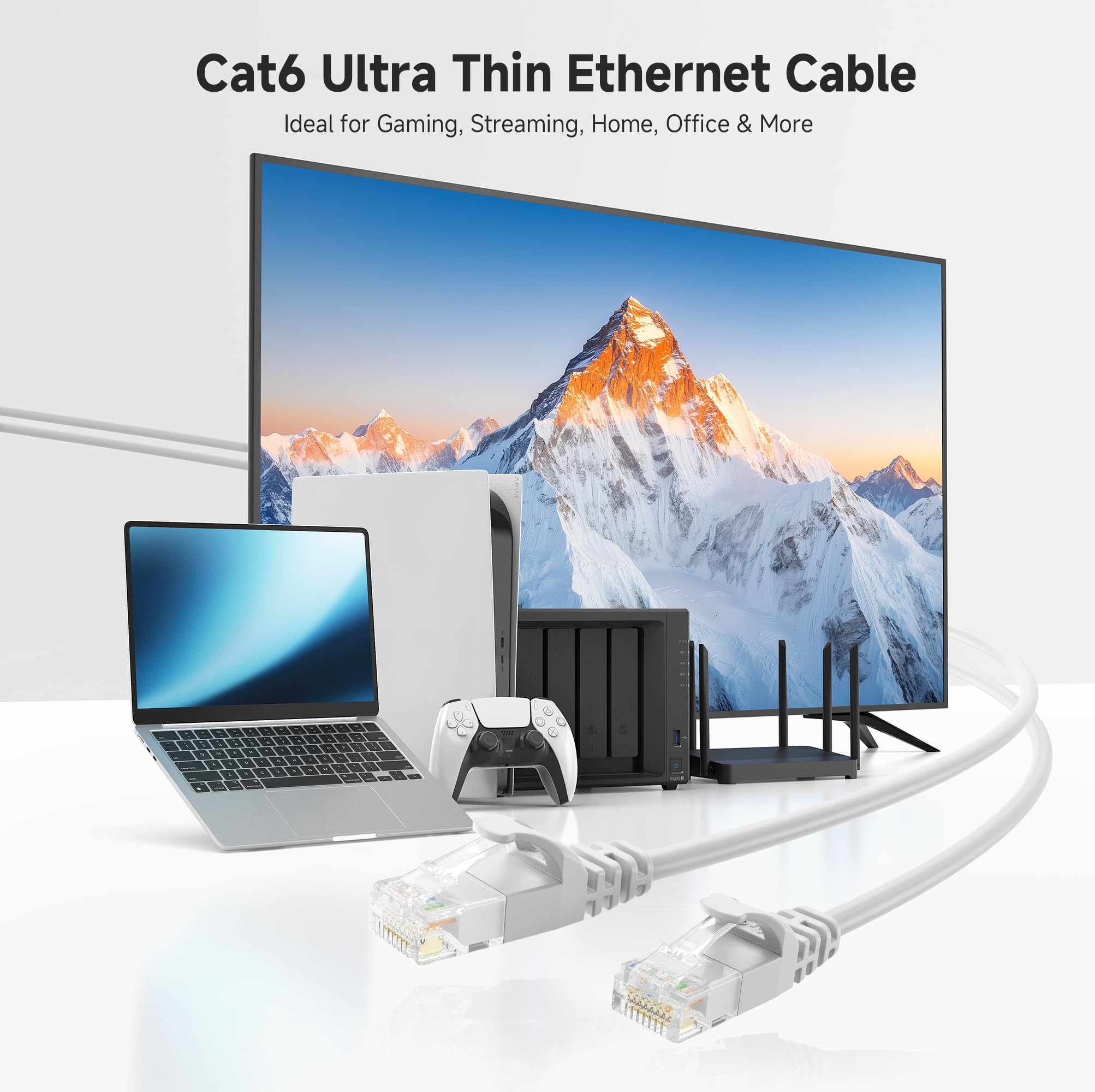 Foto 3 pulgar | Cable Ethernet Matters Cat 6  10 Gbps  7 Pies  Blanco  Paquete De 5 - Venta Internacional.