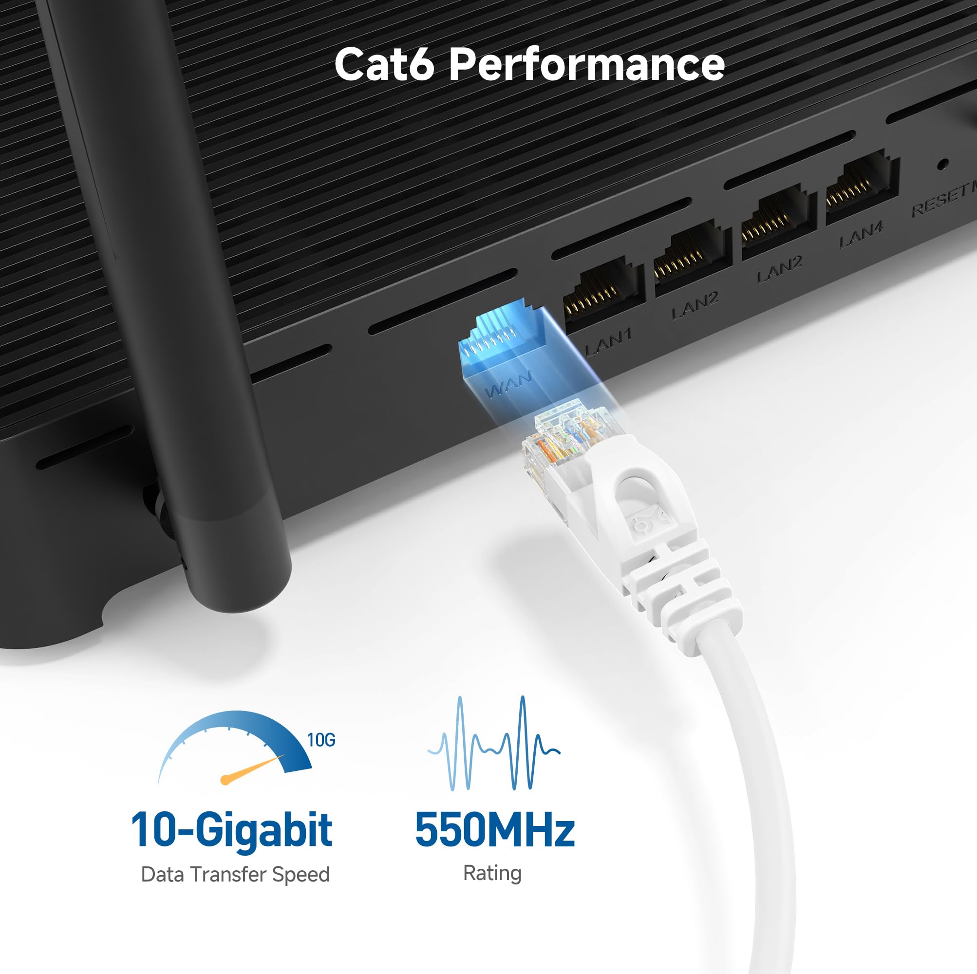 Foto 4 pulgar | Cable Ethernet Matters Cat 6  10 Gbps  7 Pies  Blanco  Paquete De 5 - Venta Internacional.