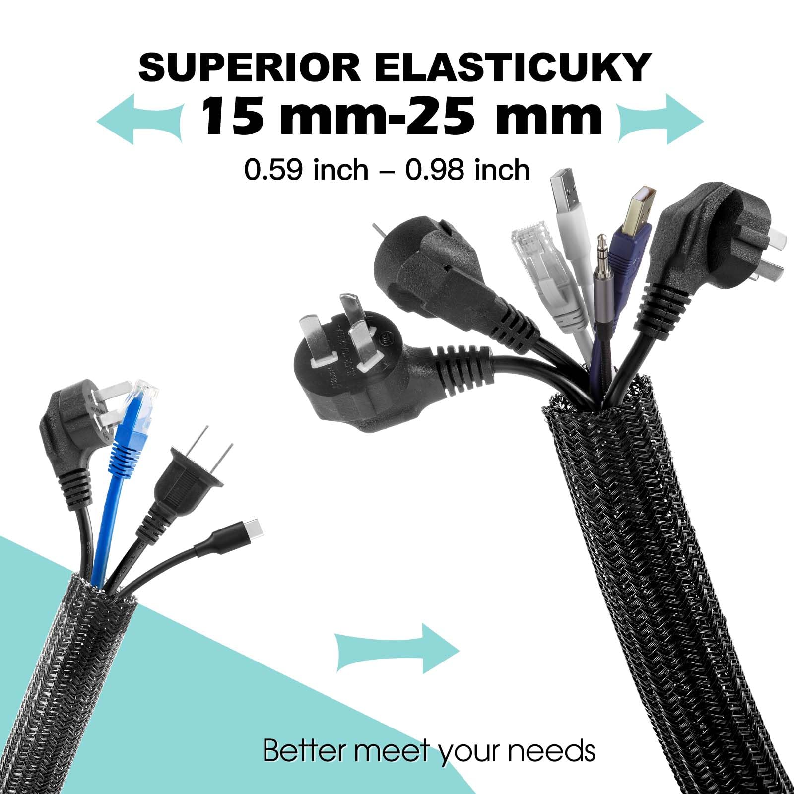 Foto 2 | Funda Para Cables Agptek  Organizador De Cables De Escritorio De 20 Pies A 2 54 Cm - Venta Internacional.