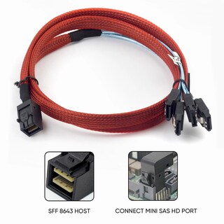 Foto 3 | Cable Cablecreation Interno Hd Mini Sas (sff-8643) A 4x Sata - Venta Internacional.