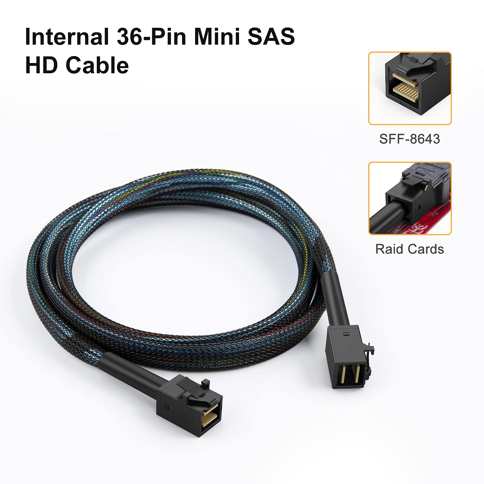 Foto 6 | Cable Cablecreation Interno Mini Sas Hd Sff-8643 De 1 M - Venta Internacional.