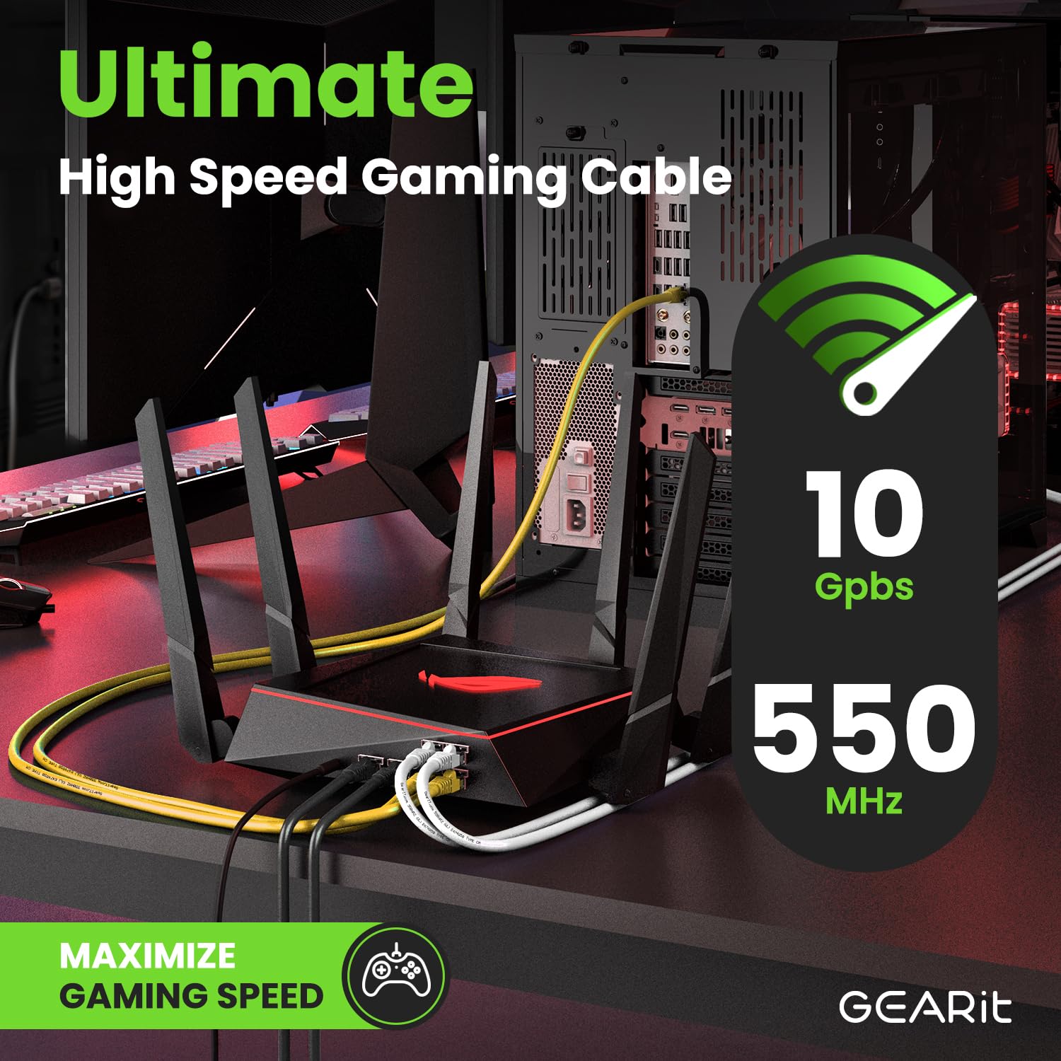 Foto 6 pulgar | Cable Ethernet Gearit Cat 6 15 Pies (4 5 M)  Paquete De 10 Gbps Rj45  10 Gbps  Amarillo - Venta Internacional.