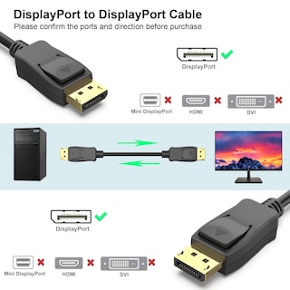 Foto 3 | Cable Benfei Displayport A Displayport 4 5 M 4k @60hz Negro - Venta Internacional.