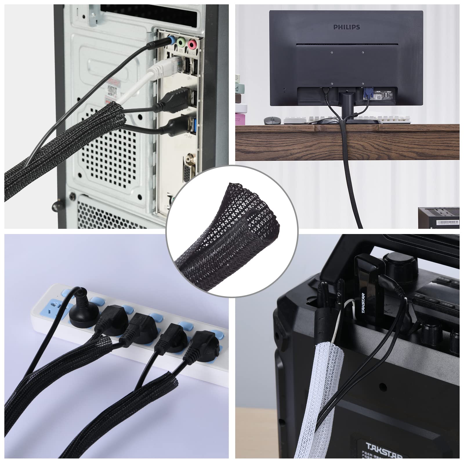 Foto 4 pulgar | Funda Para Cables Agptek  Paquete De 2 Unidades  1 8 Pulgadas Y 1 5 M  Gestión De Cables - Venta Internacional.