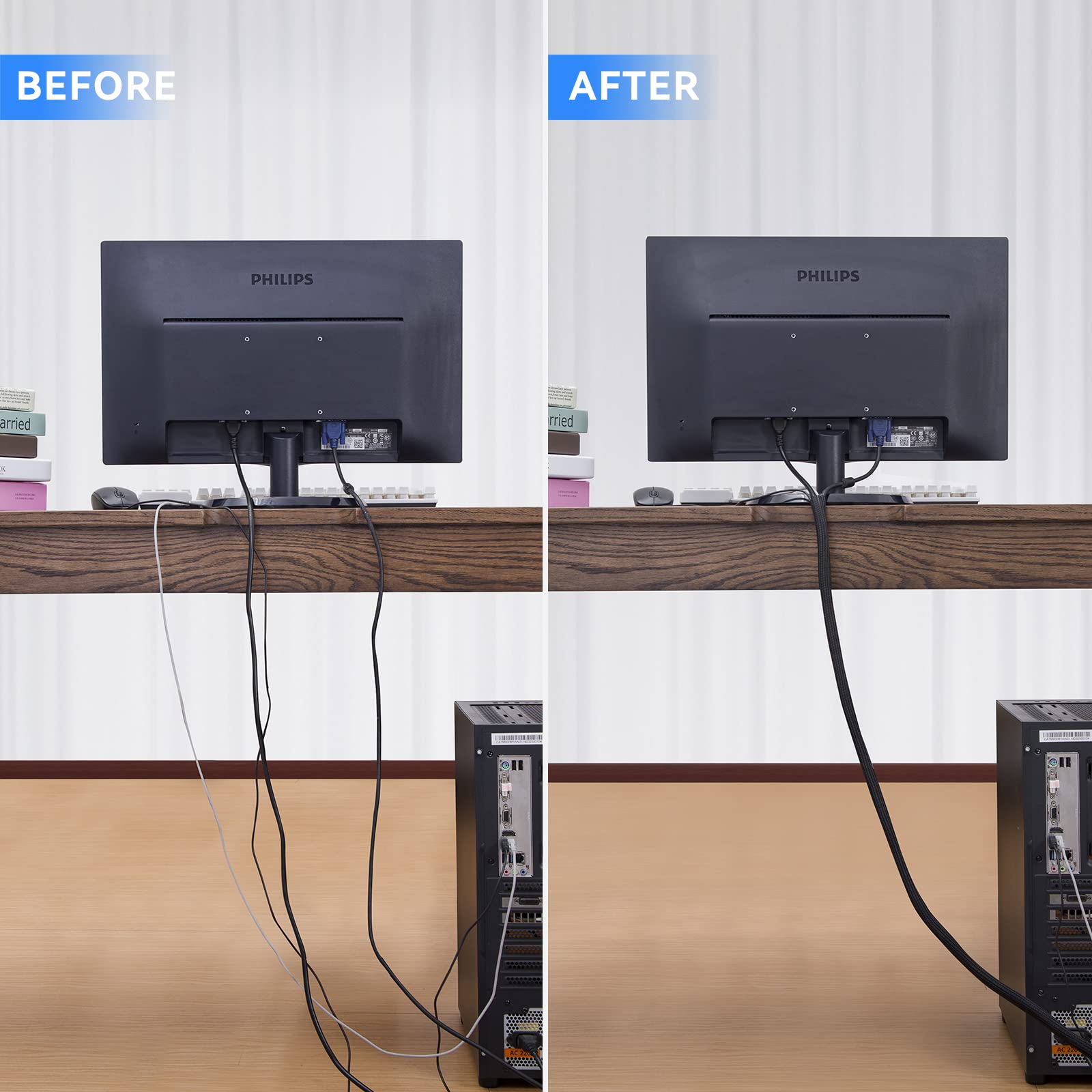 Foto 6 | Funda Para Cables Agptek  Paquete De 2 Unidades  1 8 Pulgadas Y 1 5 M  Gestión De Cables - Venta Internacional.