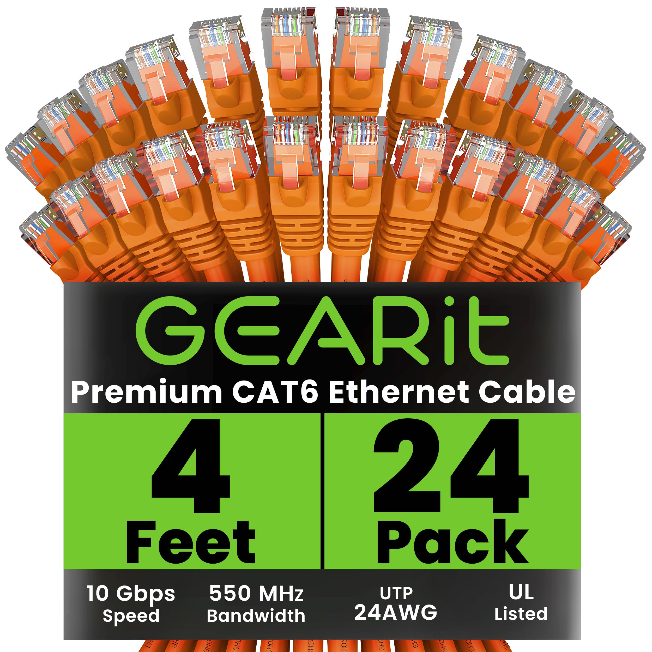 Foto 2 pulgar | Cable Ethernet Gearit Cat 6  1 2 M (4 Pies)  Paquete De 24 Unidades  10 Gbps  Rj45 - Venta Internacional.